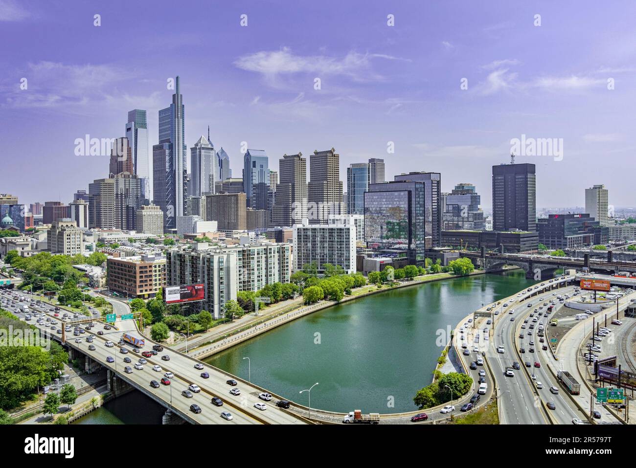 Vue aérienne de Philadelphie Pennsylvania USA Skyline Banque D'Images