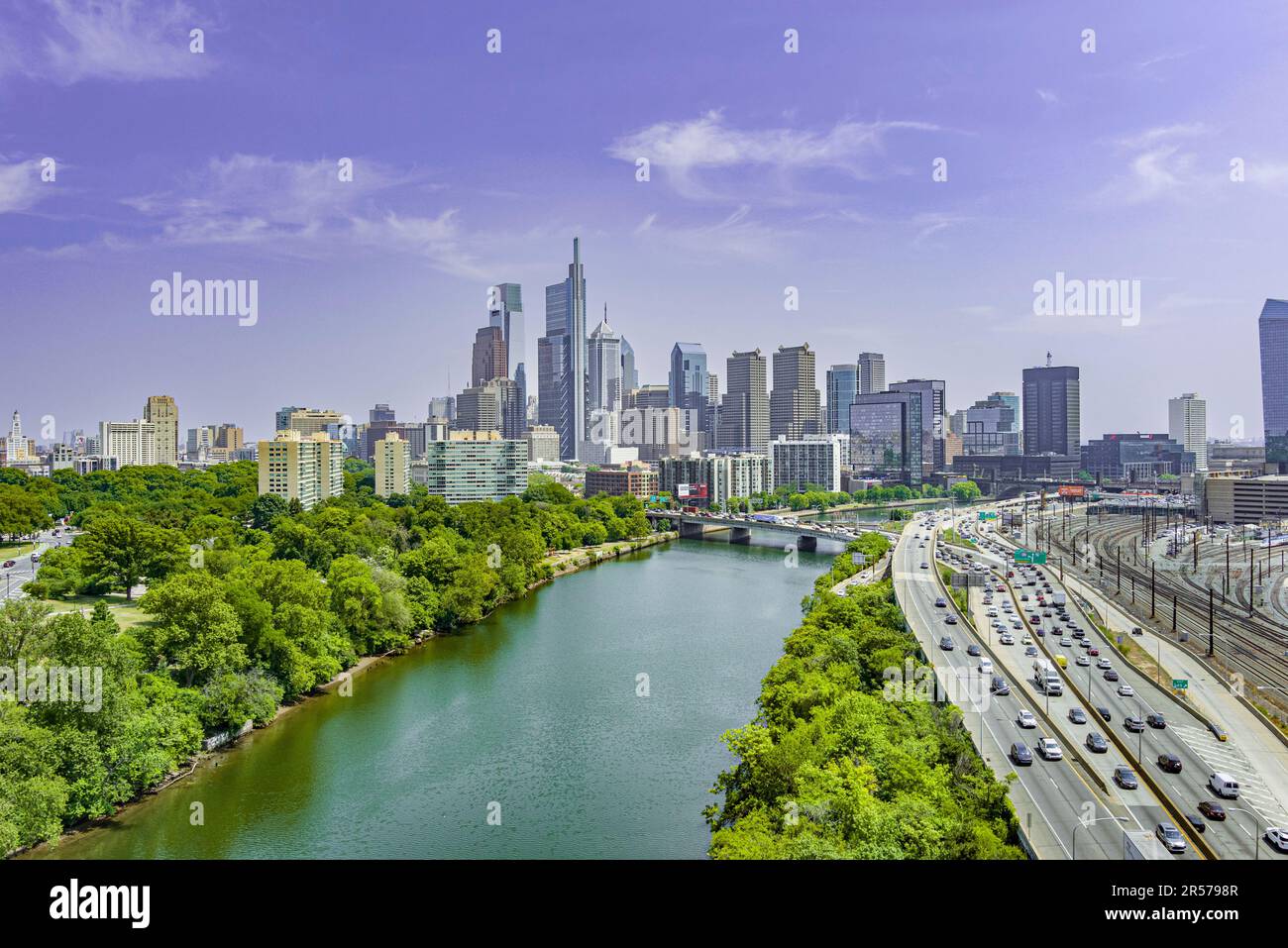 Vue aérienne de Philadelphie Pennsylvania USA Skyline Banque D'Images