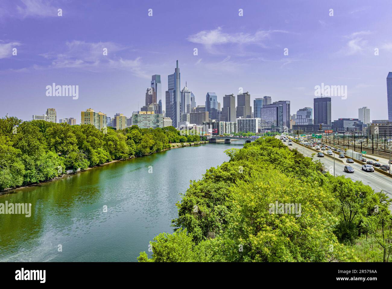 Vue aérienne de Philadelphie Pennsylvania USA Skyline Banque D'Images