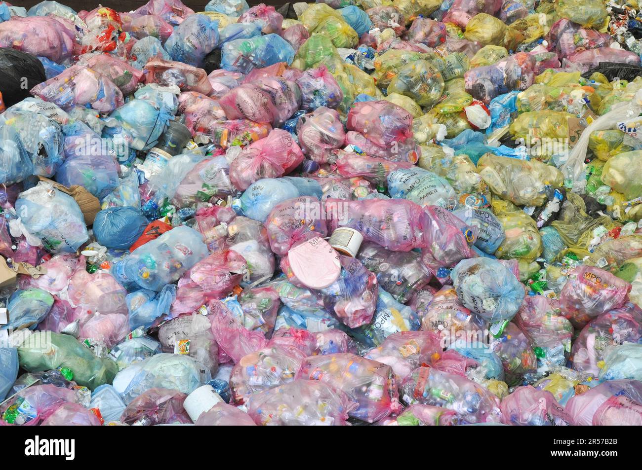 déchets dans une usine de recyclage des déchets triant les déchets Banque D'Images déchets dans une usine de recyclage des déchets triant les déchets Banque D'Images