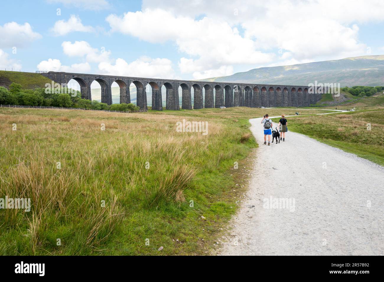 Le viaduc de Ribblehead dans la vallée de Ribblehead. Banque D'Images