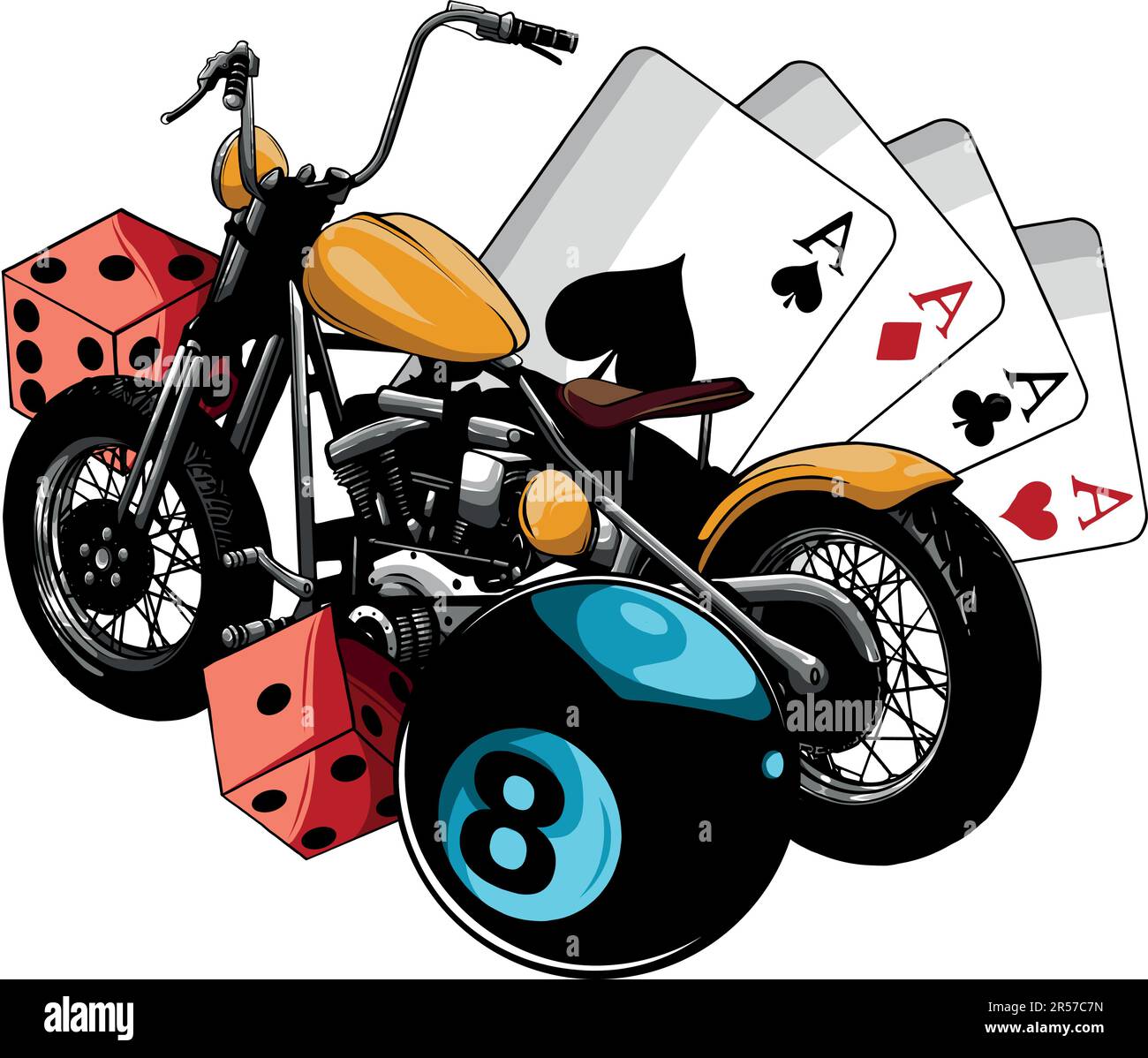 Illustration vectorielle de moto avec jeu de pub Illustration de Vecteur