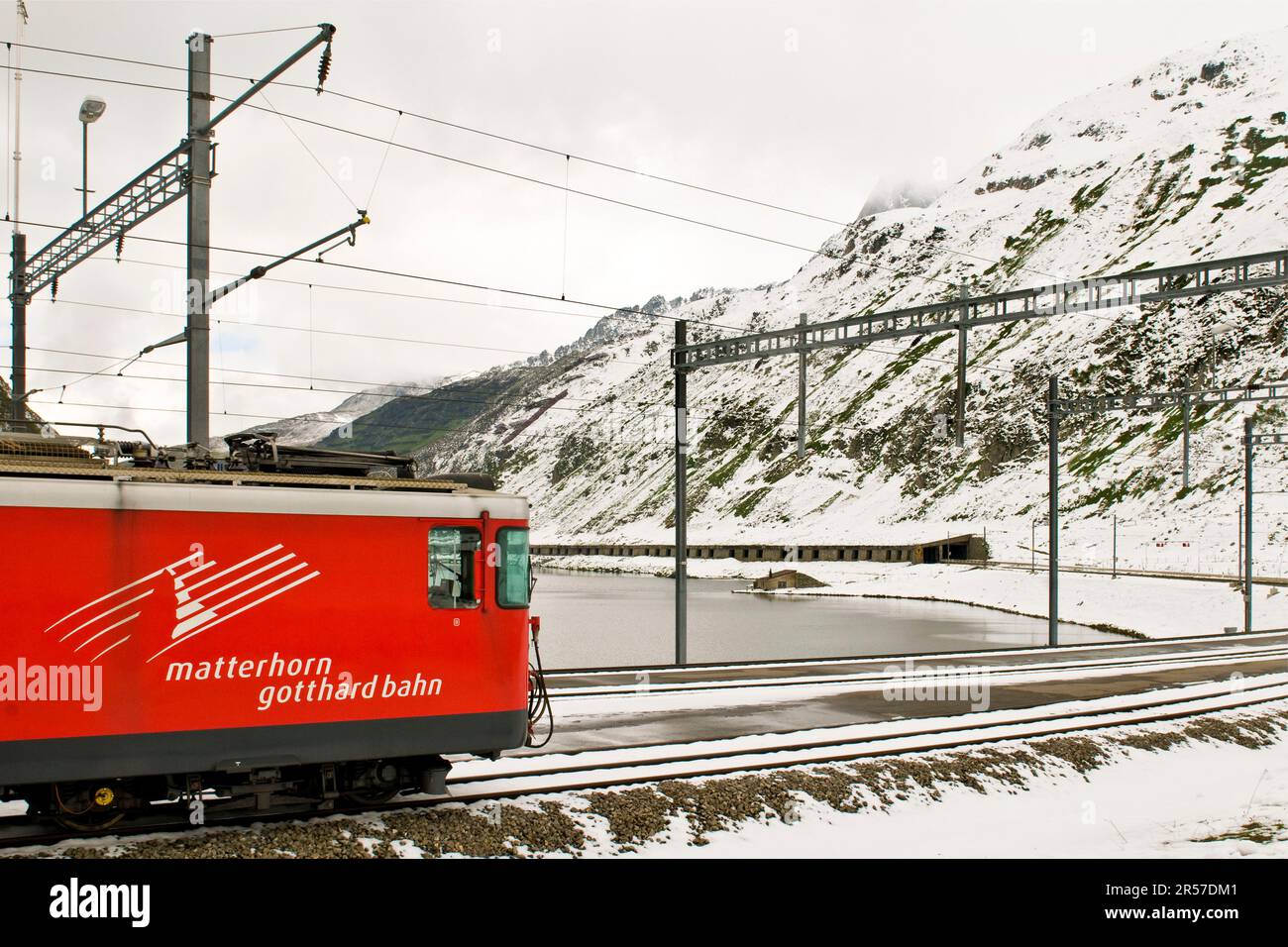 Train express Glacier. Passe Oberalp. Canton d'Uri. Suisse Banque D'Images