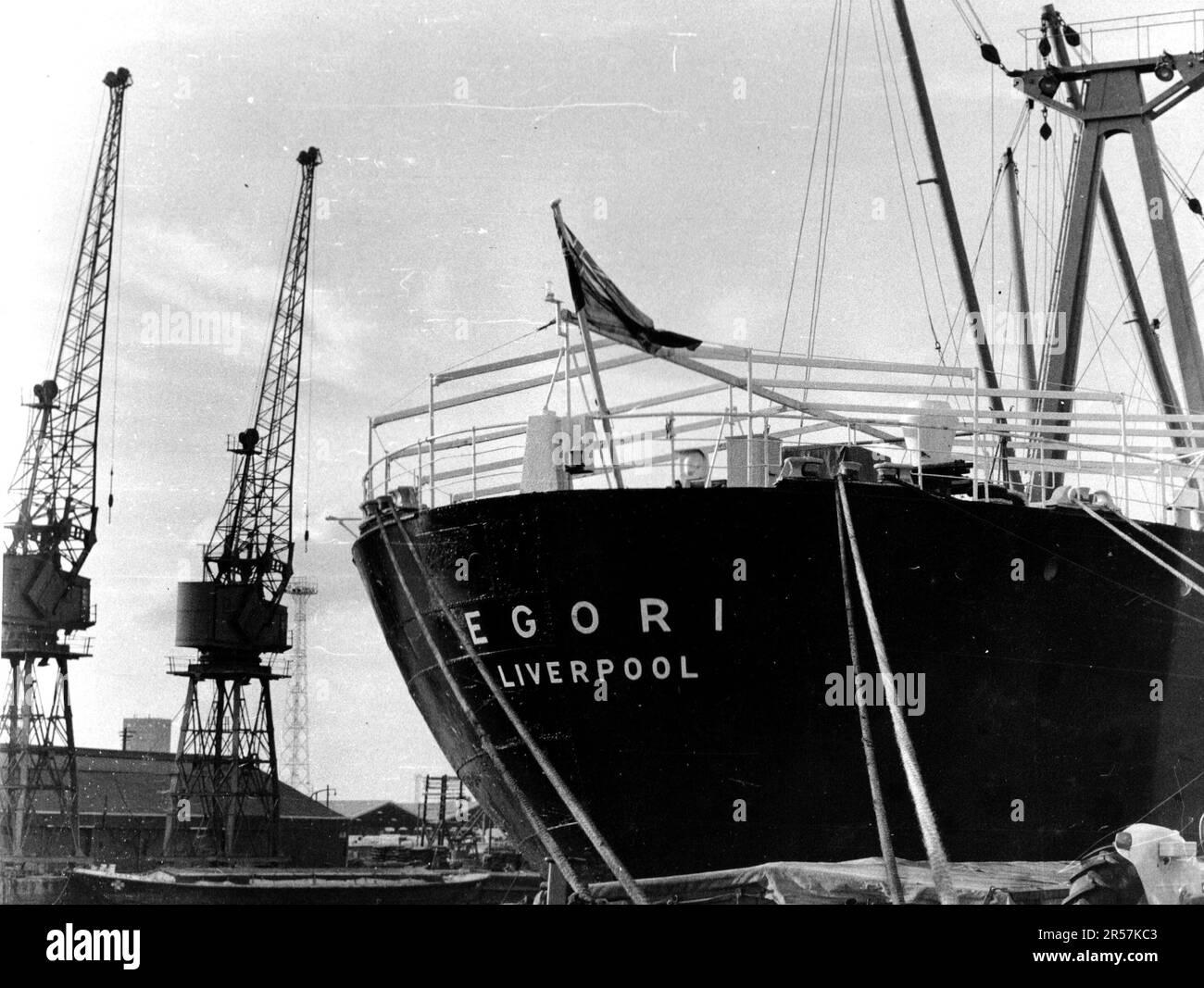 MV Egori, construit par Scotts' Shipbuilding & Engineering Co. Ltd., Greenock en 1957 - démoli, Kaohsiung 1979 Banque D'Images