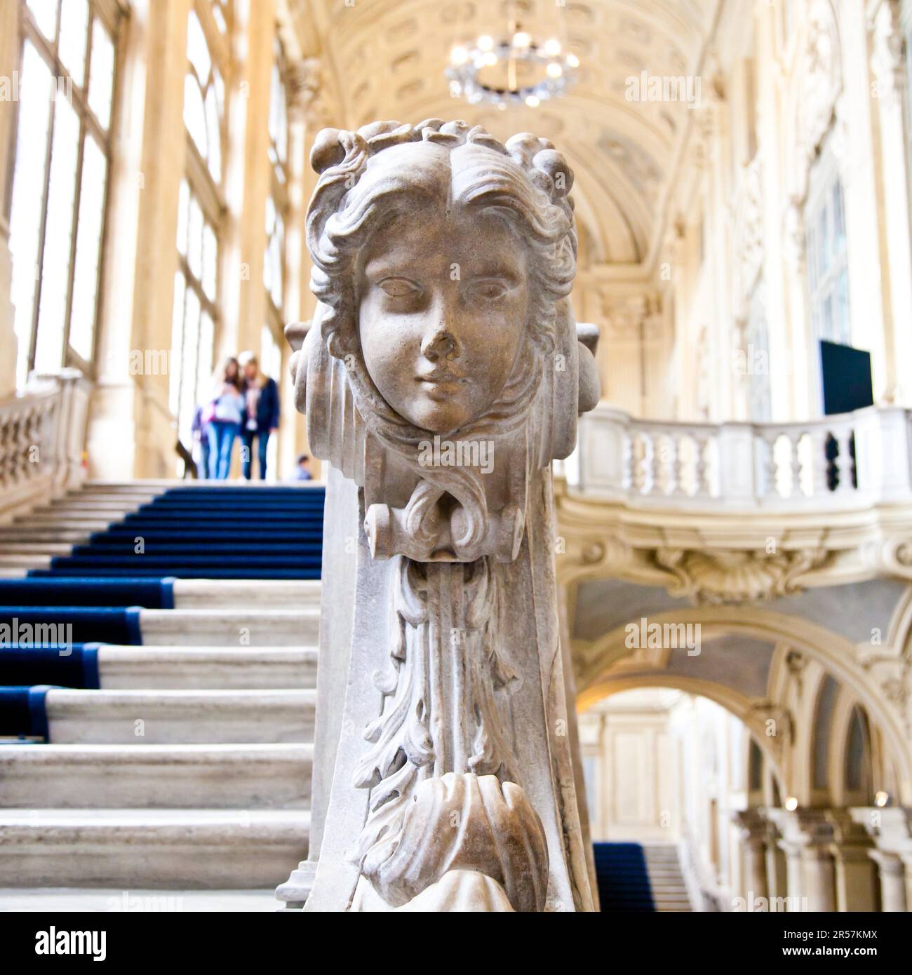 Italie - Turin. L'intérieur de Palazzo Madama Palais Royal Banque D'Images