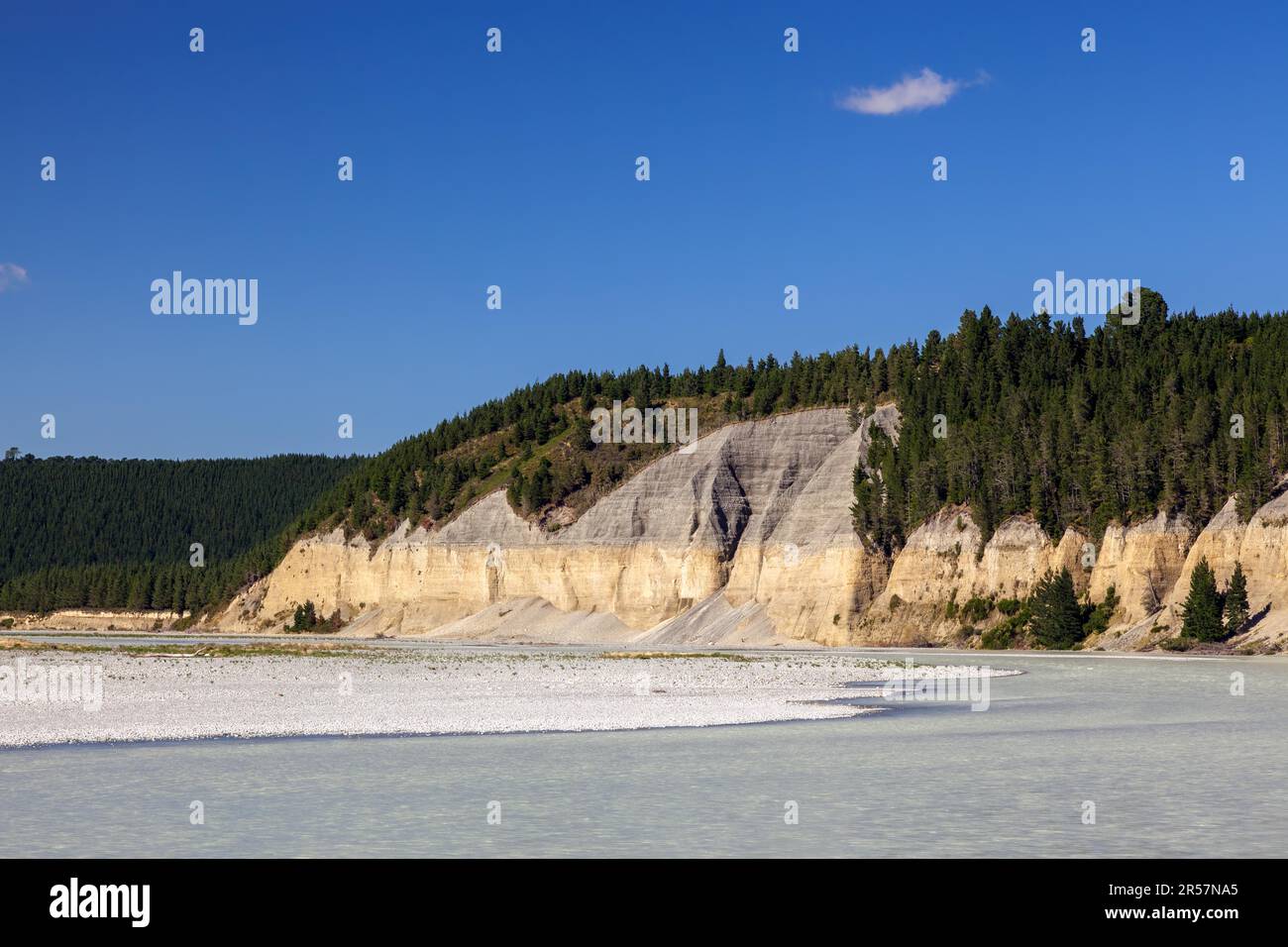 Vue de la rivière Rakaia Banque D'Images