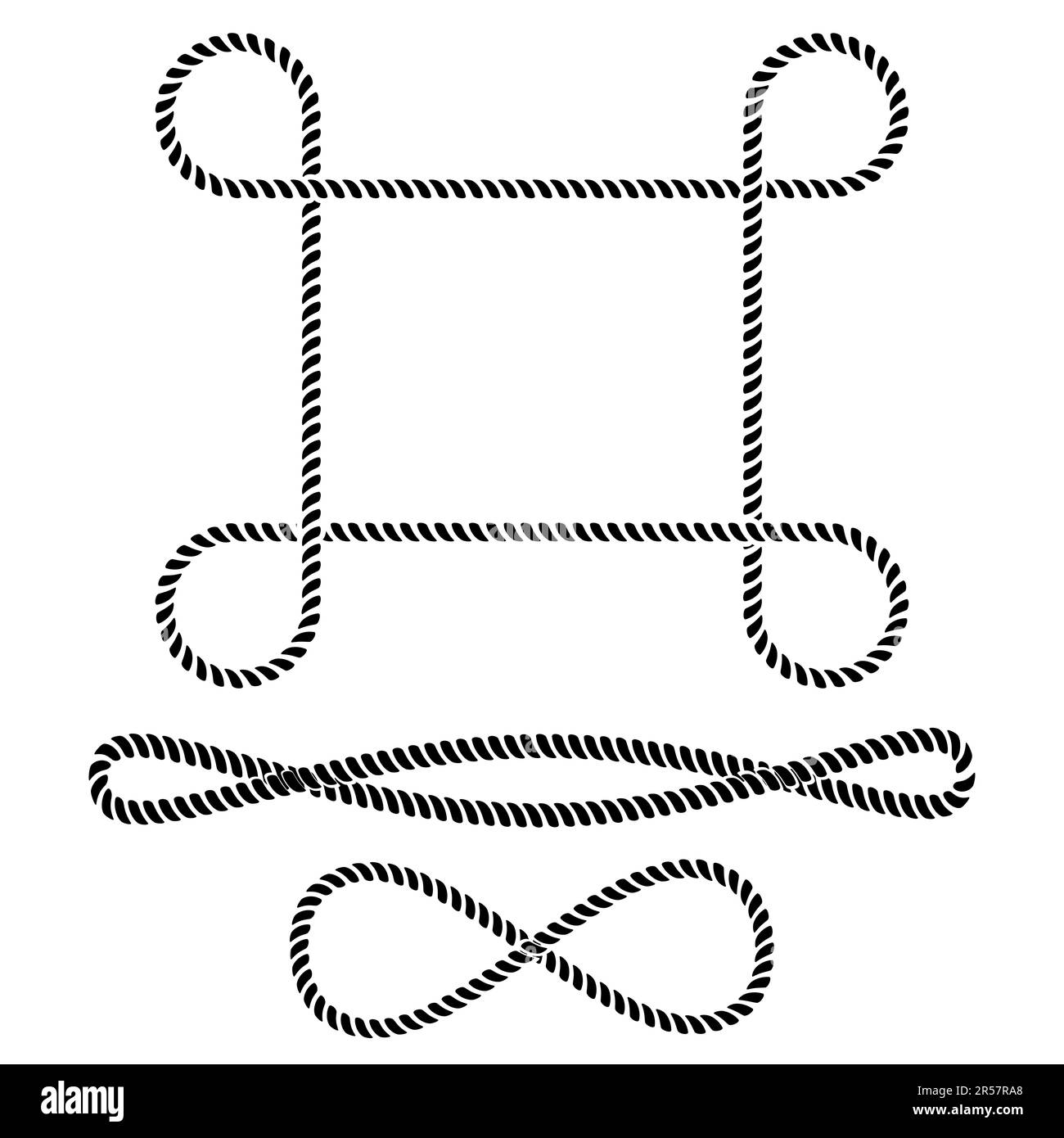 Corde sans fin comme élément décoratif, concept de l'infini, illustration vectorielle Banque D'Images