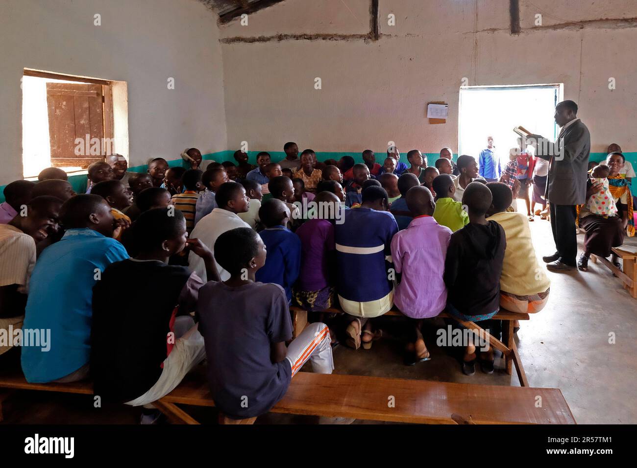 Rwanda. Lac de Burera. Autour de Kidaho. école locale Banque D'Images