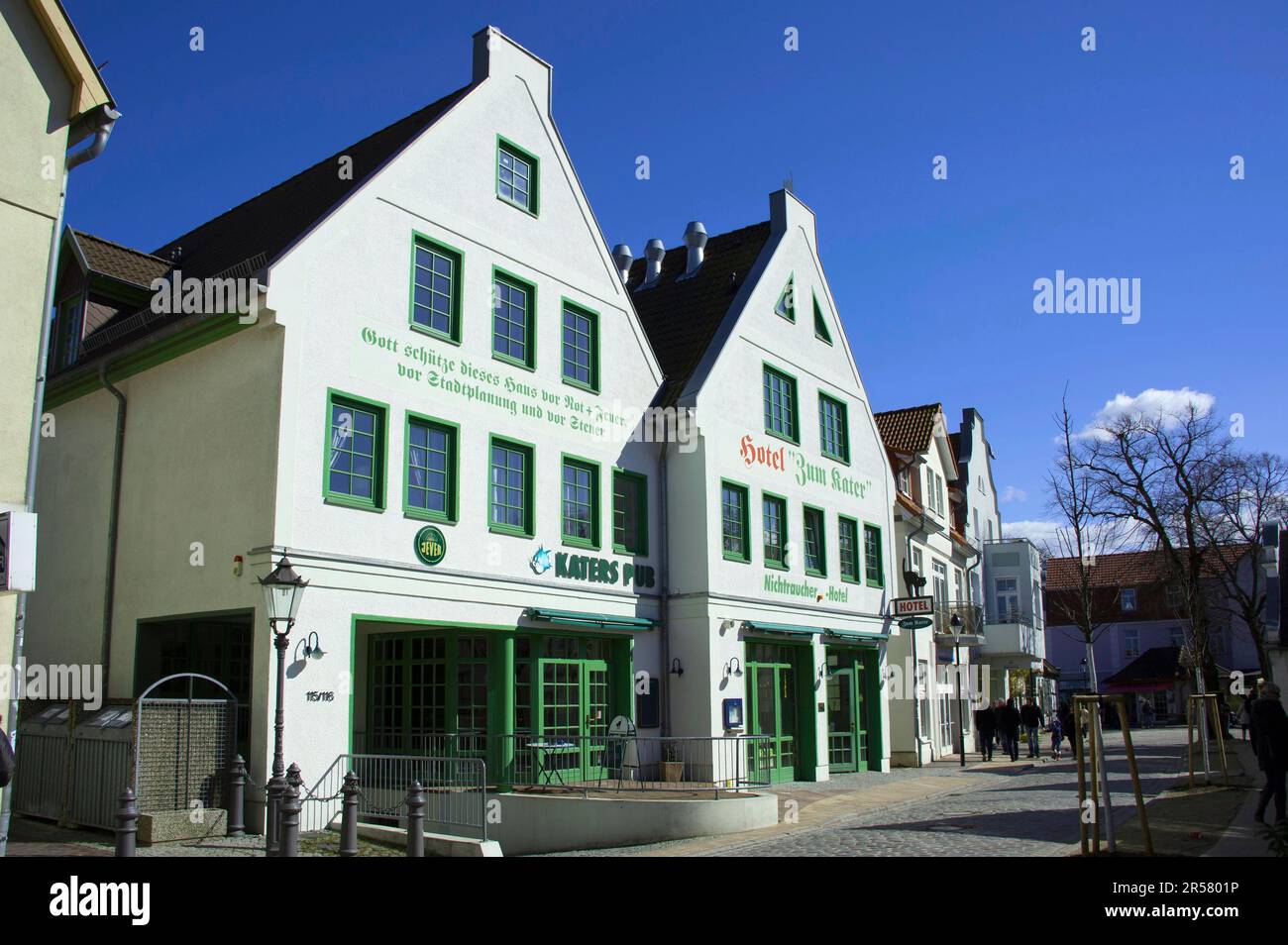 Hotel Zum Kater, Katers Pub, Warnemuende, ville hanséatique de Rostock, Mecklembourg-Poméranie occidentale, Allemagne Banque D'Images