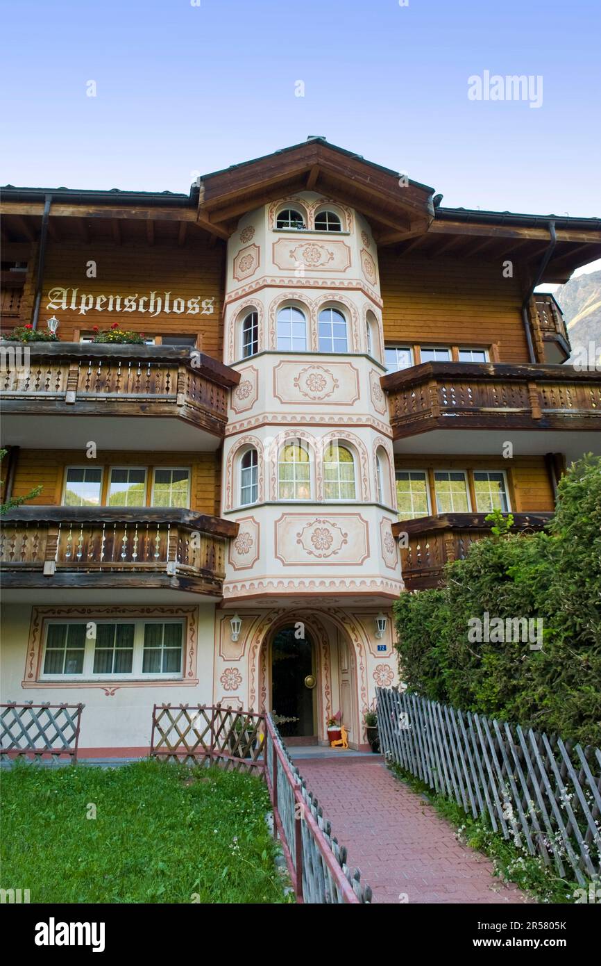 Suisse. Canton Valais. Zermatt. maison traditionnelle Banque D'Images