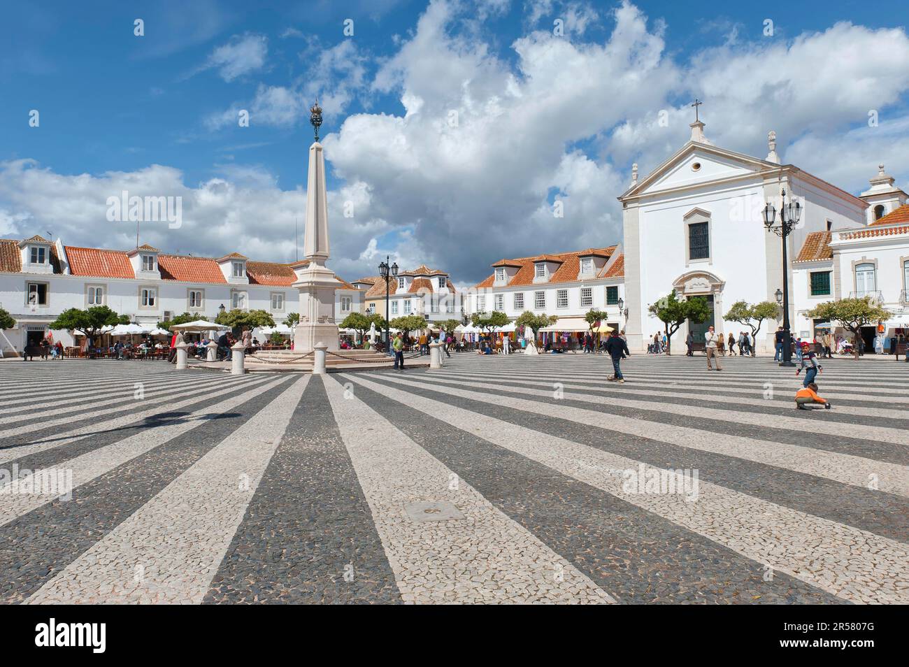 Marquis de Pombal Square, Plaza, Praca do, Vila Real de Santo Antonio, Algarve, Portugal Banque D'Images