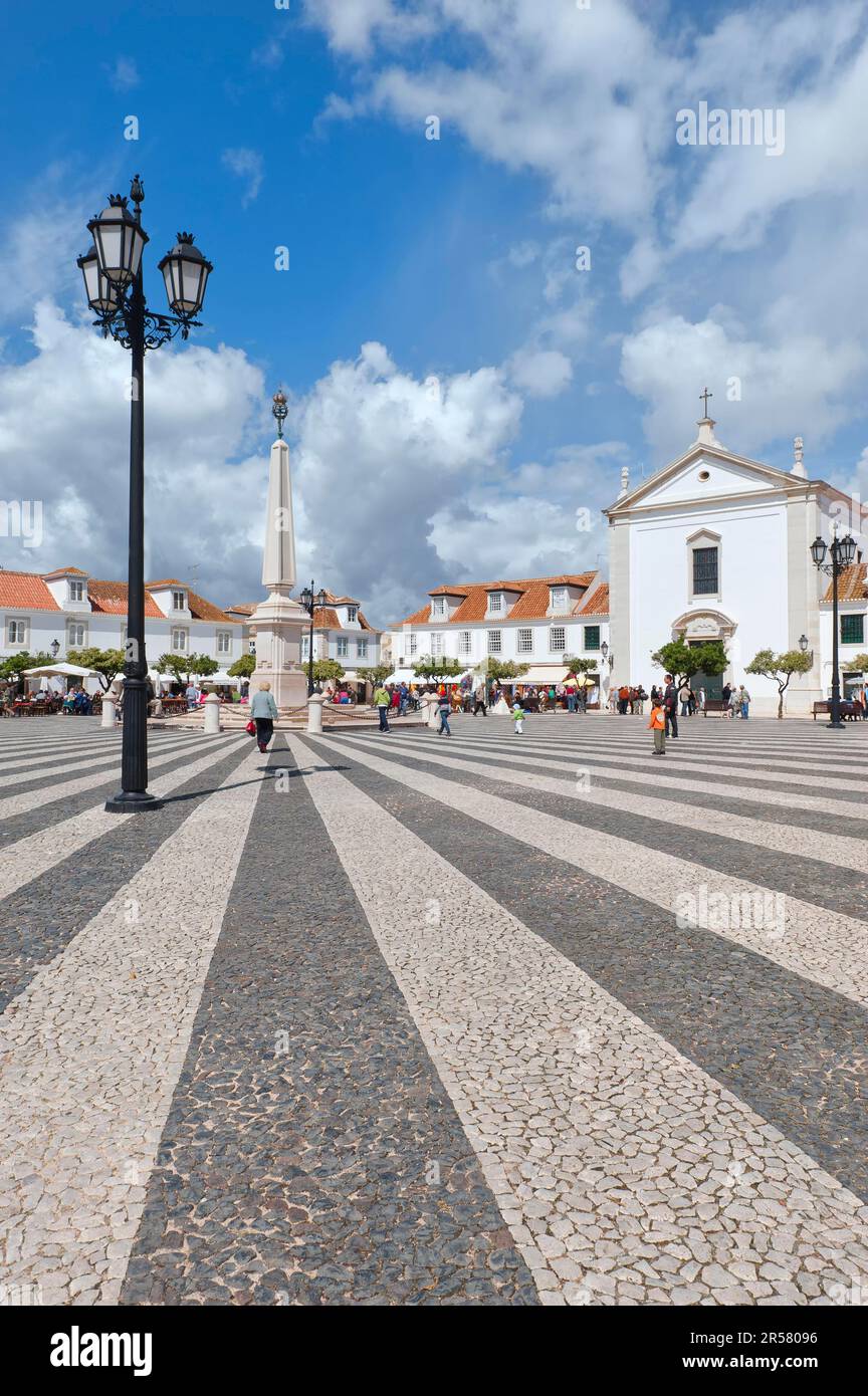 Marquis de Pombal Square, Plaza, Praca do, Vila Real de Santo Antonio, Algarve, Portugal Banque D'Images