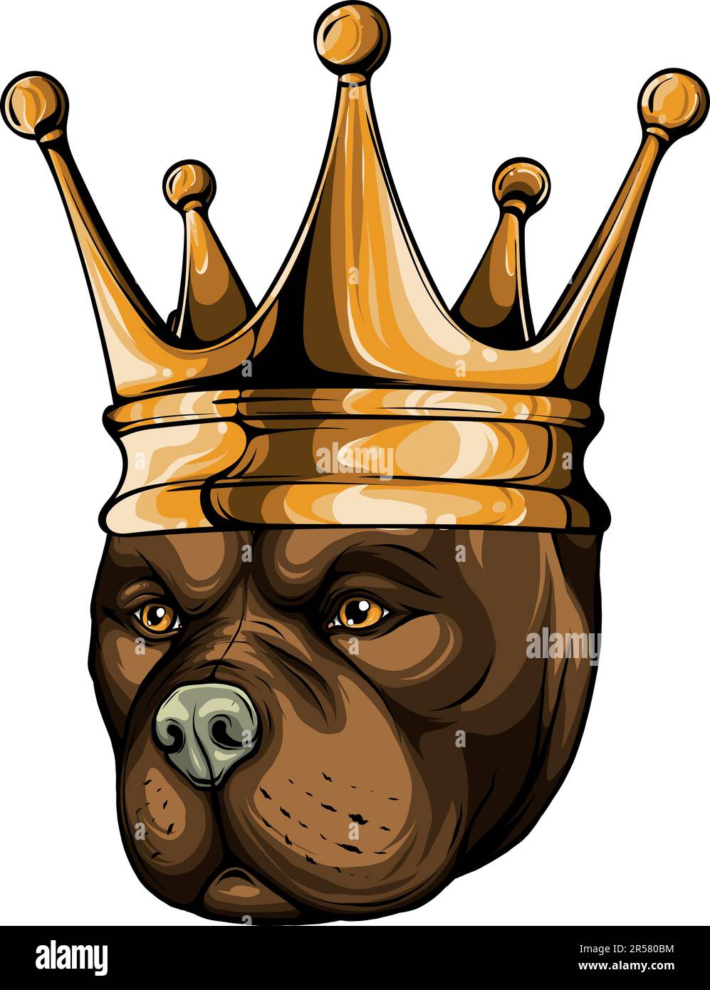illustration vectorielle de la tête de pitbull de chien dans la couronne Illustration de Vecteur