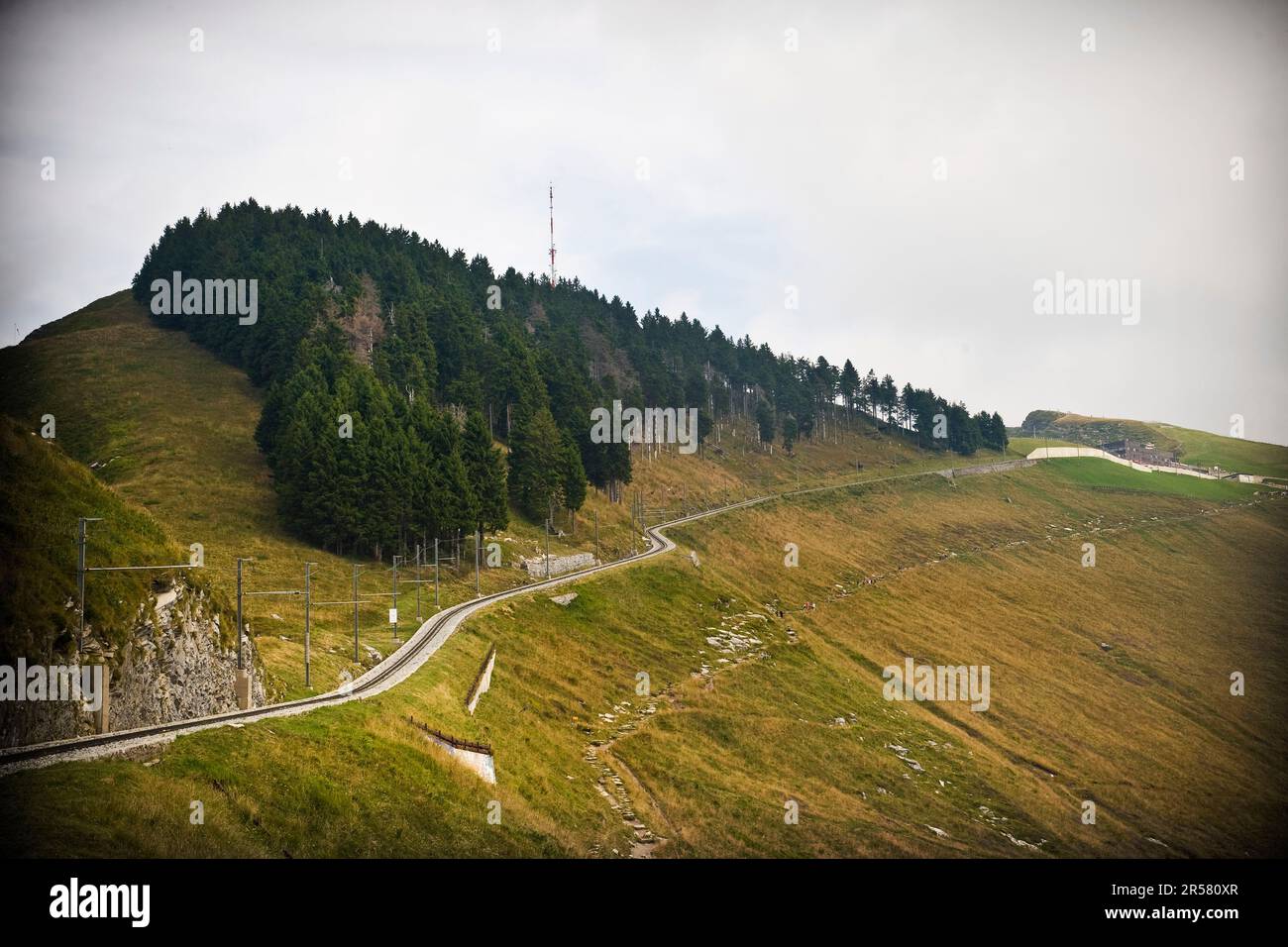 Suisse. Canton Tessin. Chemin de fer de Monte Generoso. train à vapeur Banque D'Images