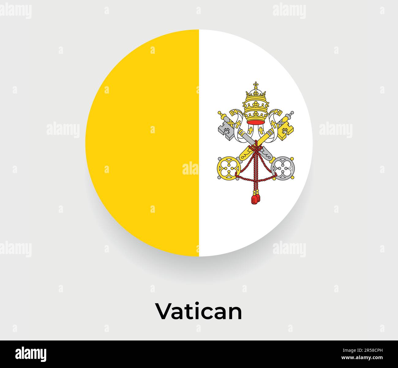 Drapeau de l'État de la Cité du Vatican cercle à bulles forme ronde icône illustration vectorielle Illustration de Vecteur