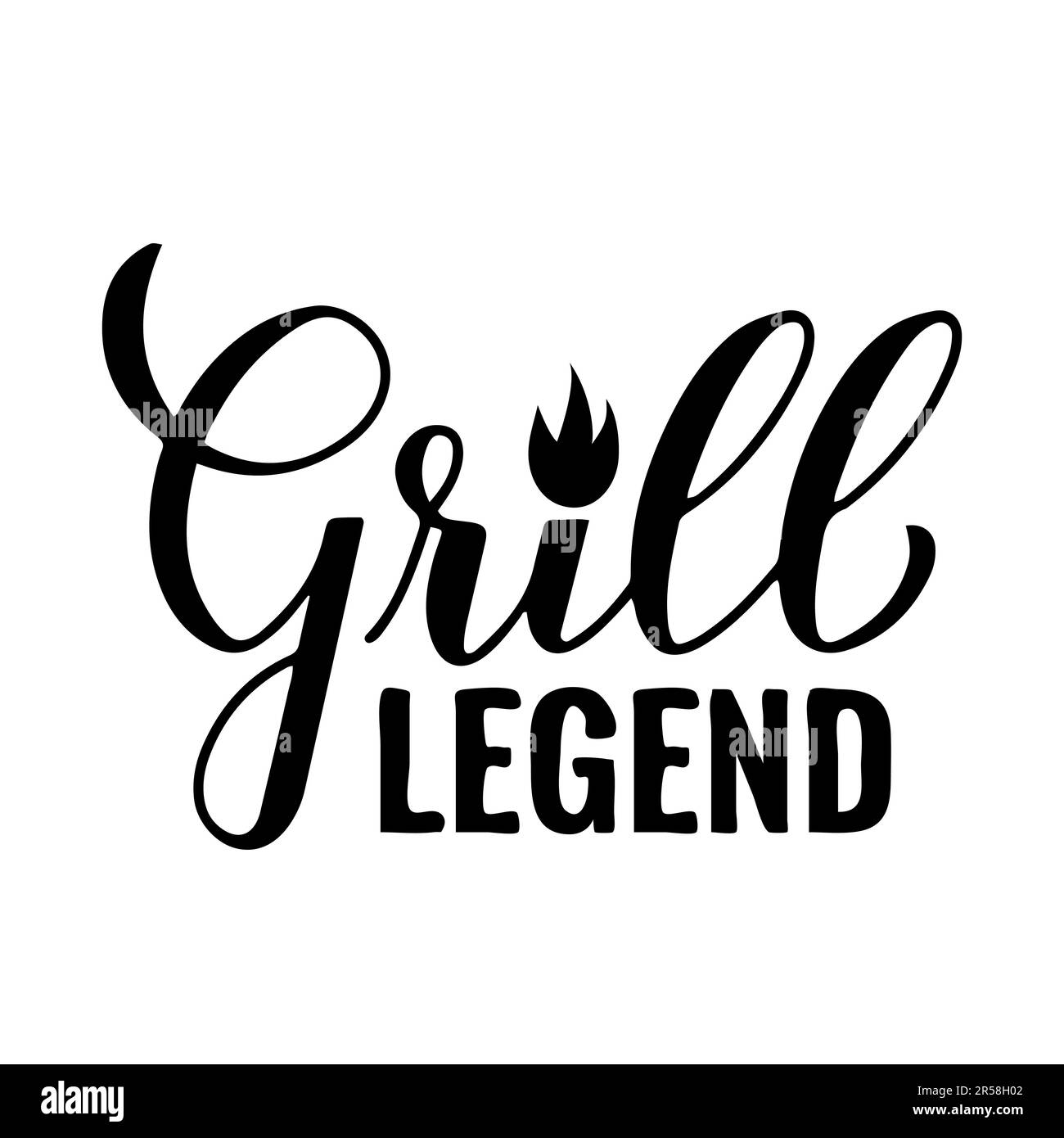 Légende du gril calligraphie lettrage à la main isolé sur blanc. Citation drôle de BBQ,. Modèle vectoriel pour affiche typographique, bannière, prospectus, autocollant, t-shirt, e Illustration de Vecteur