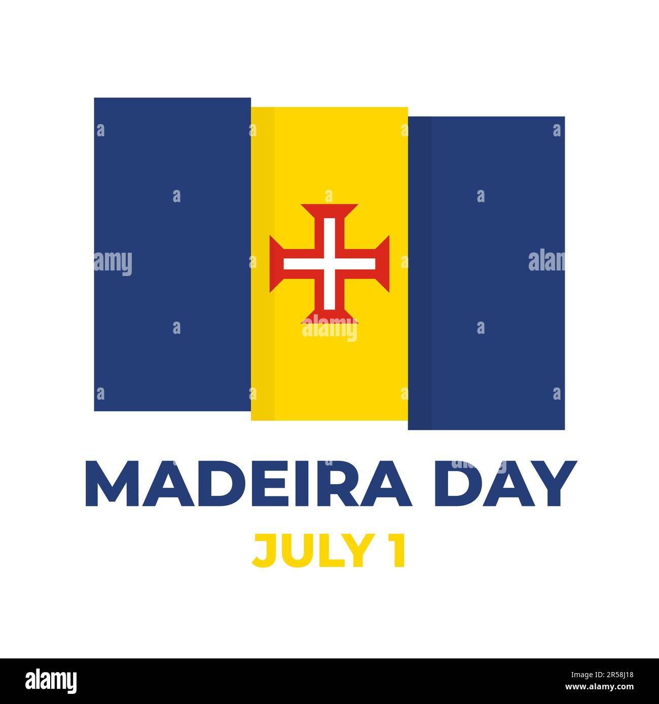 Affiche typographique de Madère. Fête sur 1 juillet. Modèle vectoriel pour bannière, prospectus, cartes de vœux, etc Illustration de Vecteur