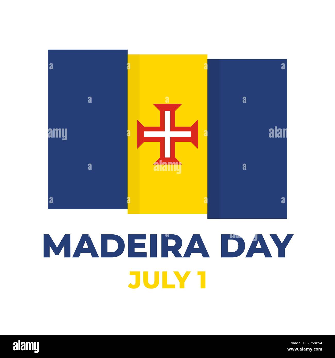 Affiche typographique de Madère. Fête sur 1 juillet. Modèle vectoriel pour bannière, prospectus, cartes de vœux, etc Illustration de Vecteur