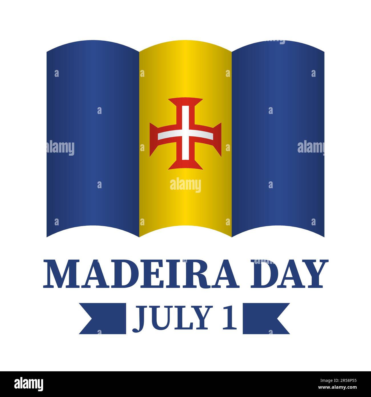 Bannière du jour de Madère. Fête sur 1 juillet. Modèle vectoriel pour poster typographique, prospectus, cartes de vœux, etc Illustration de Vecteur