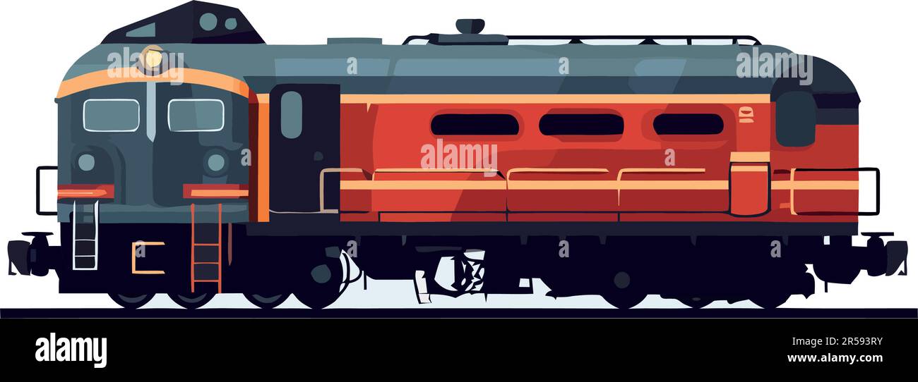 Train à vapeur livrant la cargaison sur la voie ferrée isolée Illustration de Vecteur