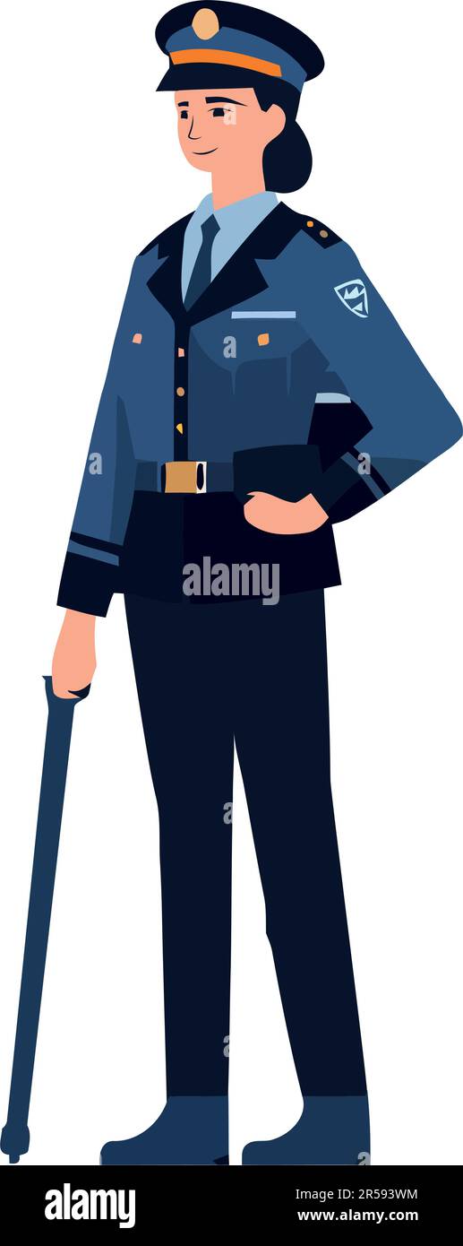 Une personne debout en uniforme militaire isolée Illustration de Vecteur