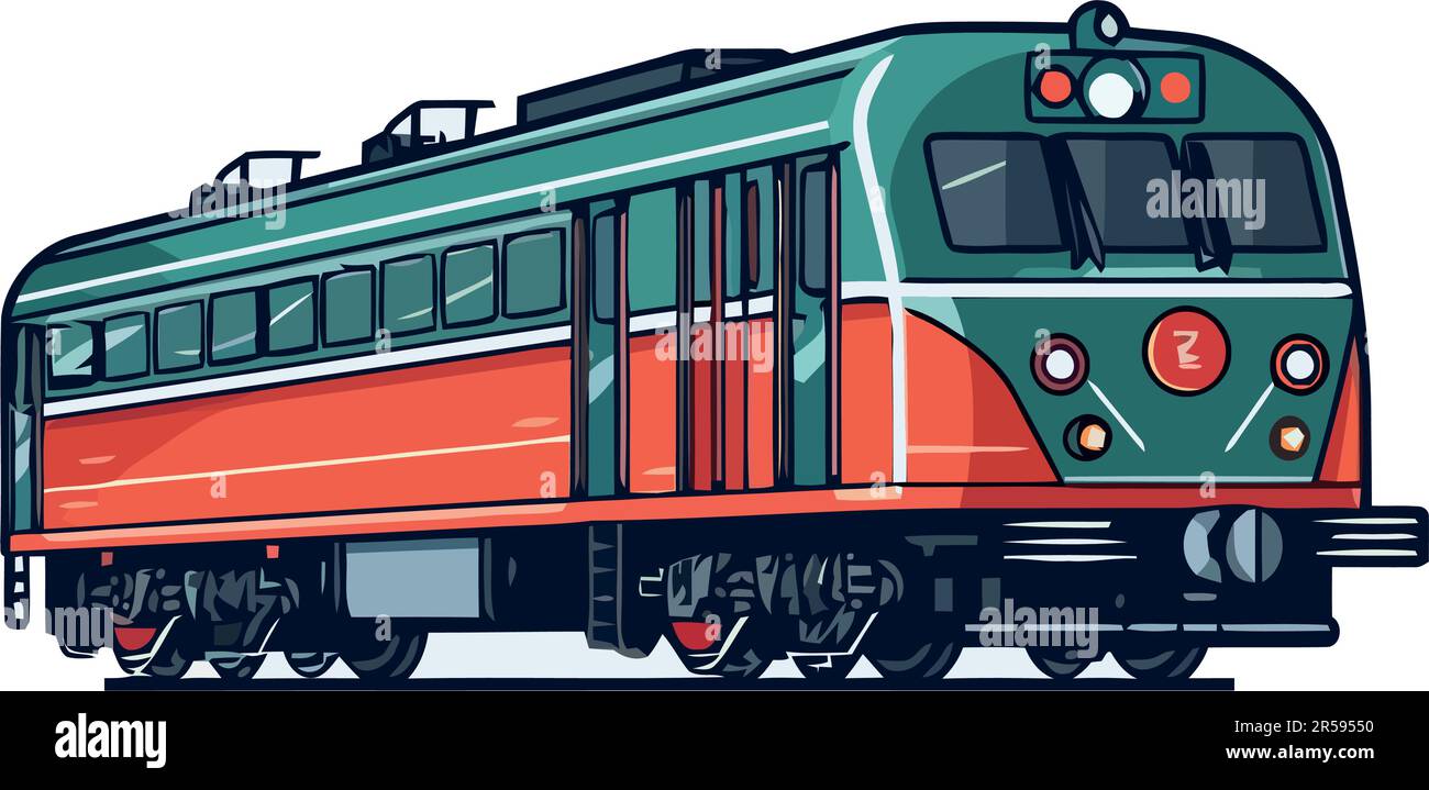 Train à vapeur en mouvement isolé Illustration de Vecteur