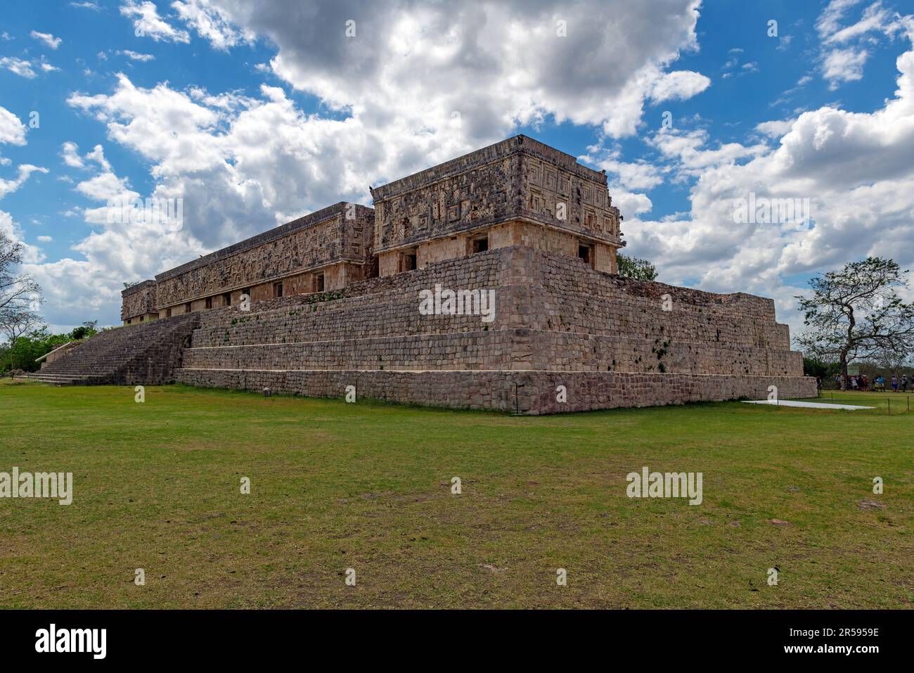 Palais Maya du Gouverneur, ruines Uxmal, Yucatan, Mexique. Banque D'Images