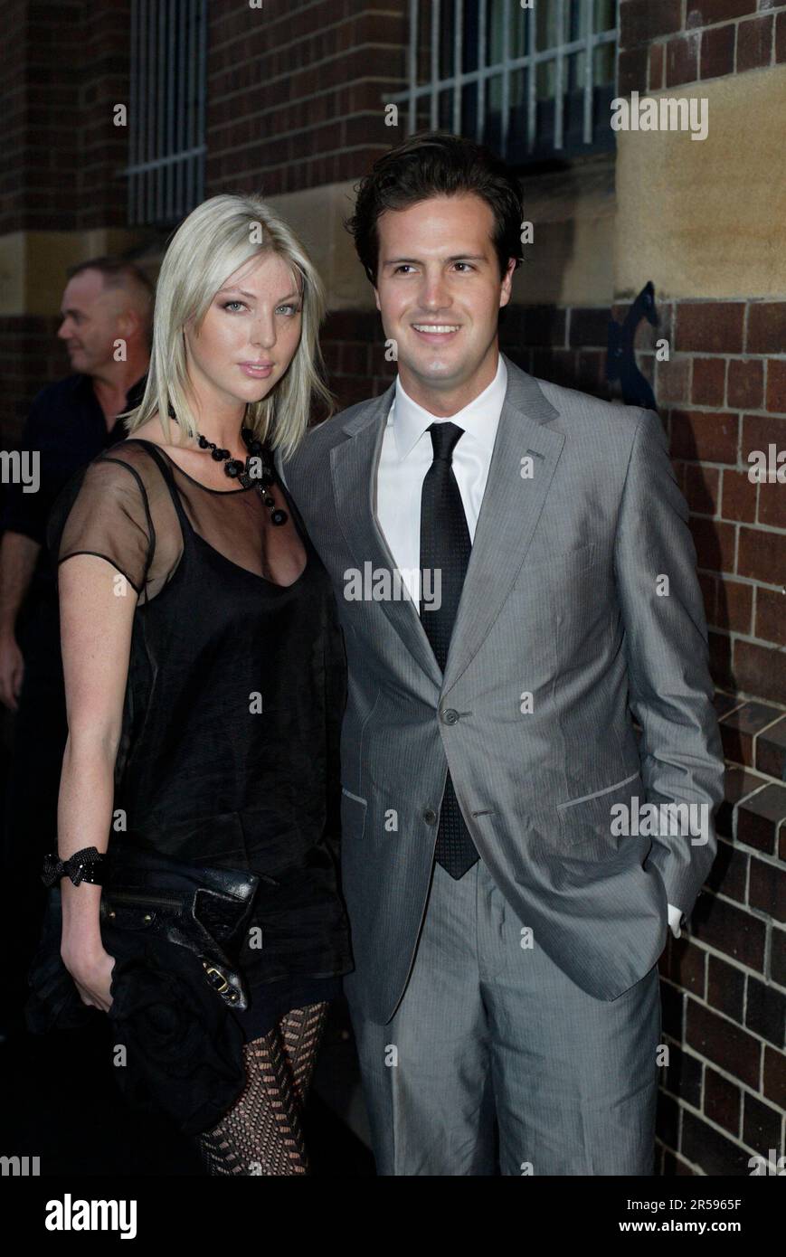 Jenna Hughes et Tim Holmes A court la Sydney Theatre Company organise un dîner VIP au restaurant Wharf, Pier 4, en l'honneur de son nouveau patron Giorgio Armani, dont le don représente l'un des plus grands dons financiers jamais faits à une compagnie de théâtre en Australie. Sydney, Australie. 09.11.07. Banque D'Images