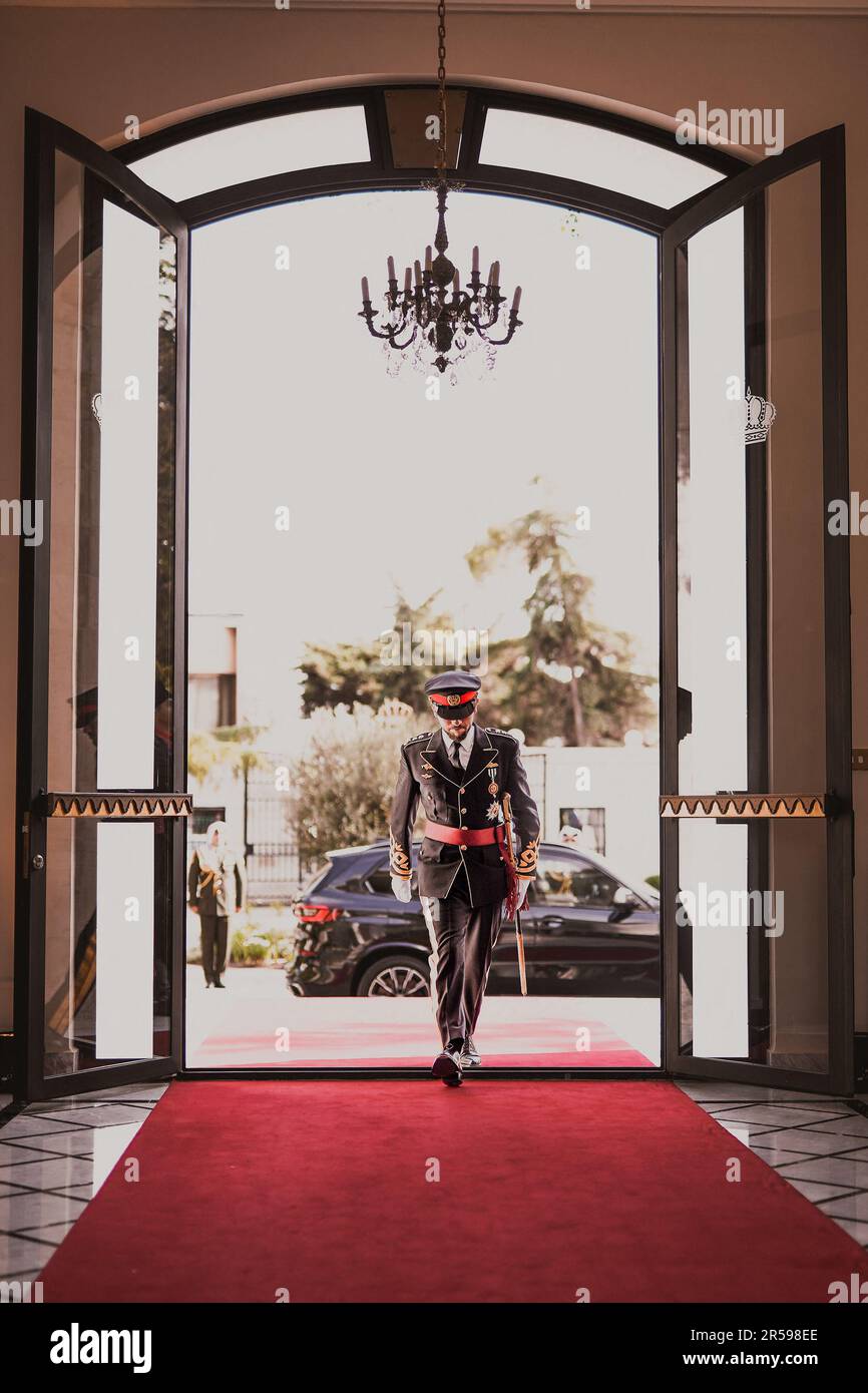 Amman, Jordanie. 01st juin 2023. Le prince héritier de Jordanie, Al Hussein bin Abdullah II, arrive au palais de Zahran à Amman, en Jordanie, sur 1 juin 2023. Photo de Balkis Press/ABACAPRESS.COM Credit: Abaca Press/Alay Live News Banque D'Images