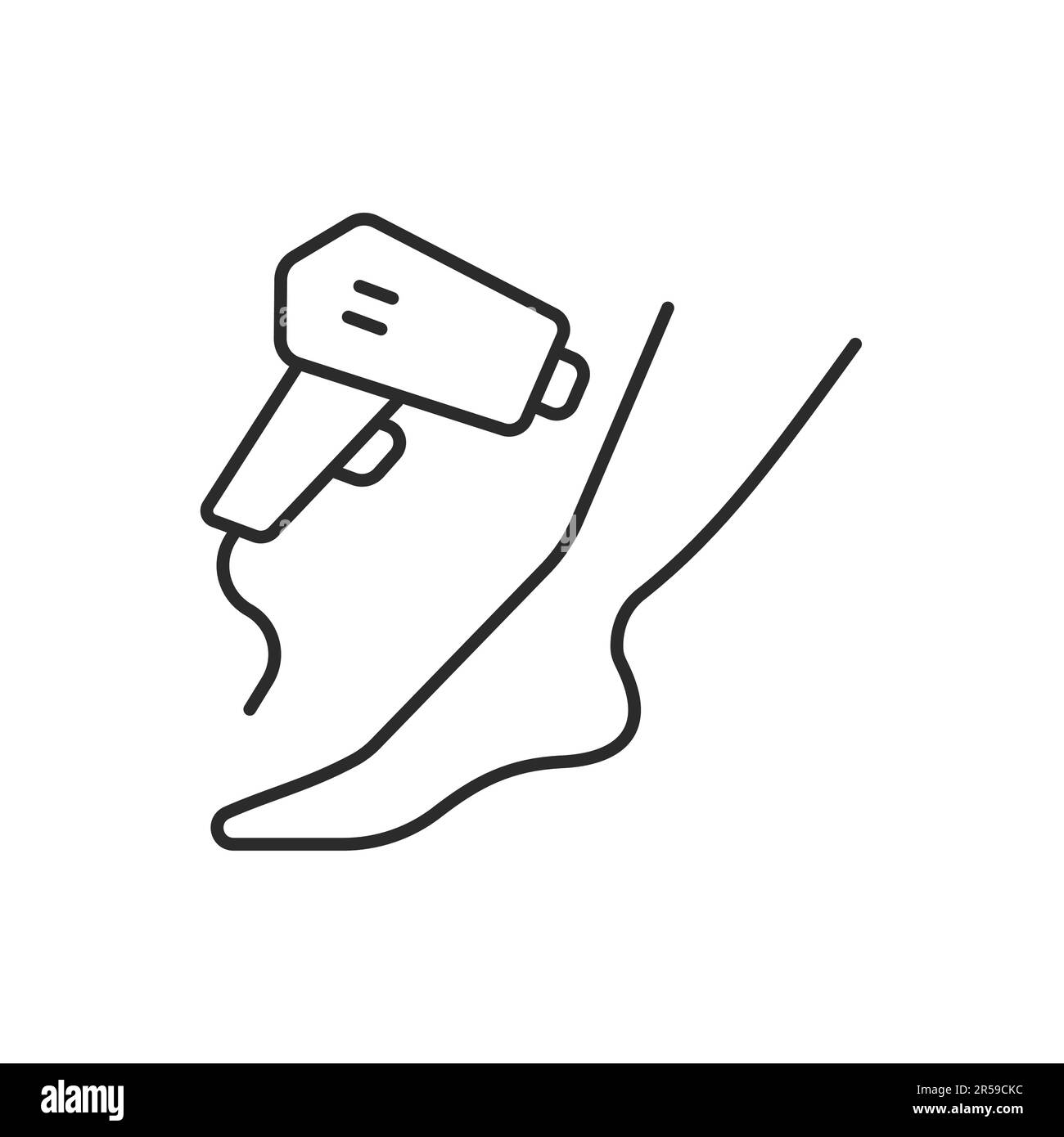 Icône de dermatologie laser. Illustration vectorielle isolée sur blanc. Contour modifiable. Illustration de Vecteur