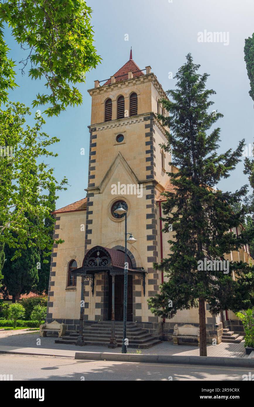Ancienne église luthérienne de la ville de Shamkir, construite en 1909. Azerbaïdjan occidental Banque D'Images Ancienne église luthérienne de la ville de Shamkir, construite en 1909. Azerbaïdjan occidental Banque D'Images
