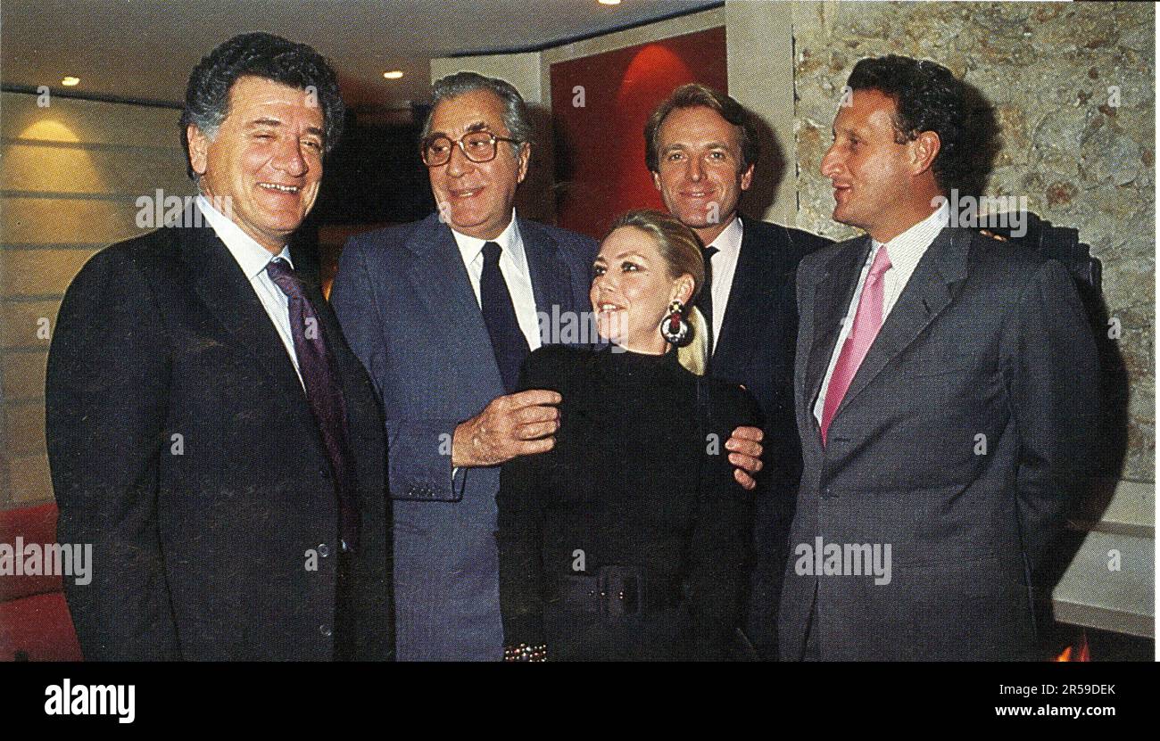 M. Paul Annik-Weiller, M. Jean-Marie Rossi, M. Jean de Yturbe, le baron  Gérard de Waldner et Mme François Rochas.1990 Photo Stock - Alamy