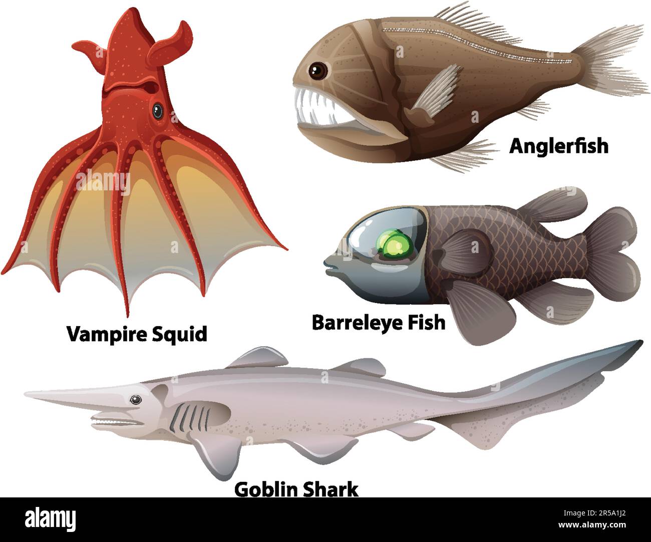 Illustration de la collection Deep Sea Creatures Illustration de Vecteur