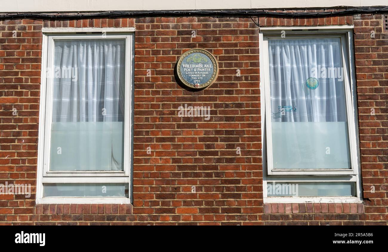 William Blake House dans un domaine de conseil à Lambeth, où il habitait, Londres, Angleterre, Royaume-Uni Banque D'Images