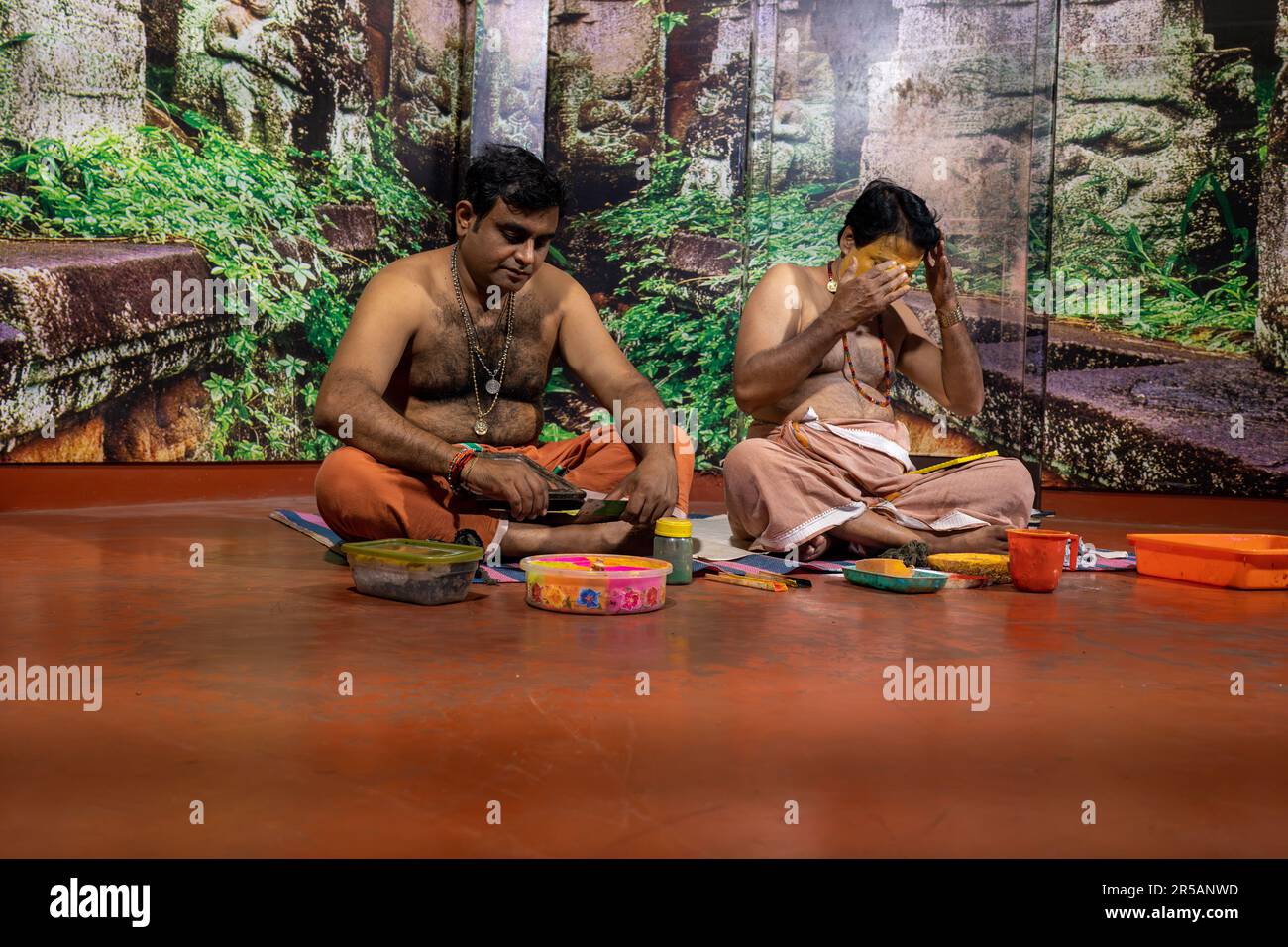 Kathakali est une forme majeure de danse indienne classique du Kerala, en Inde Banque D'Images