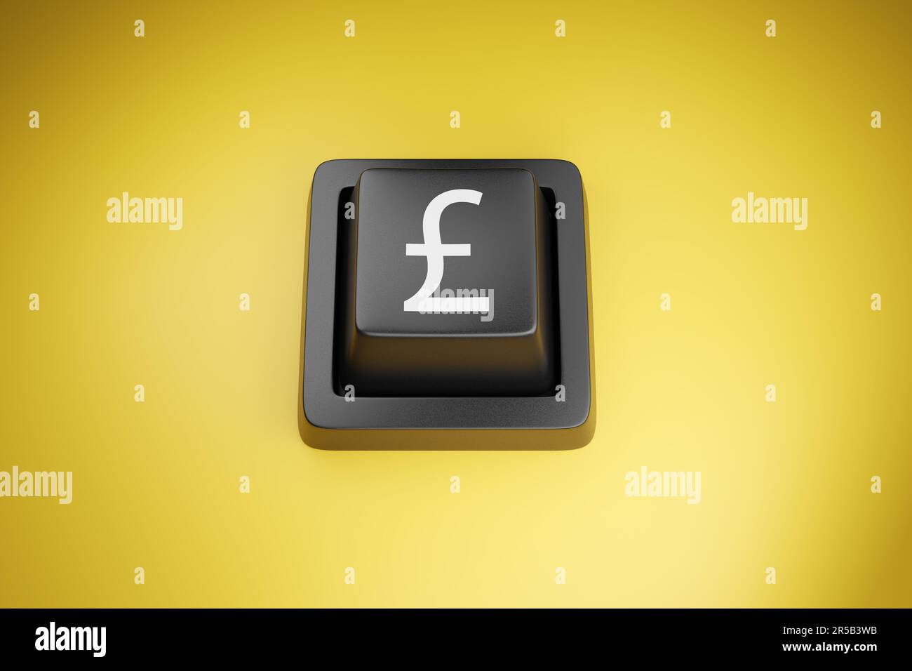 Touche dièse noir d'un clavier sur fond jaune vif. Illustration du concept de gagner de l'argent par l'intermédiaire des ordinateurs et de l'Internet Banque D'Images