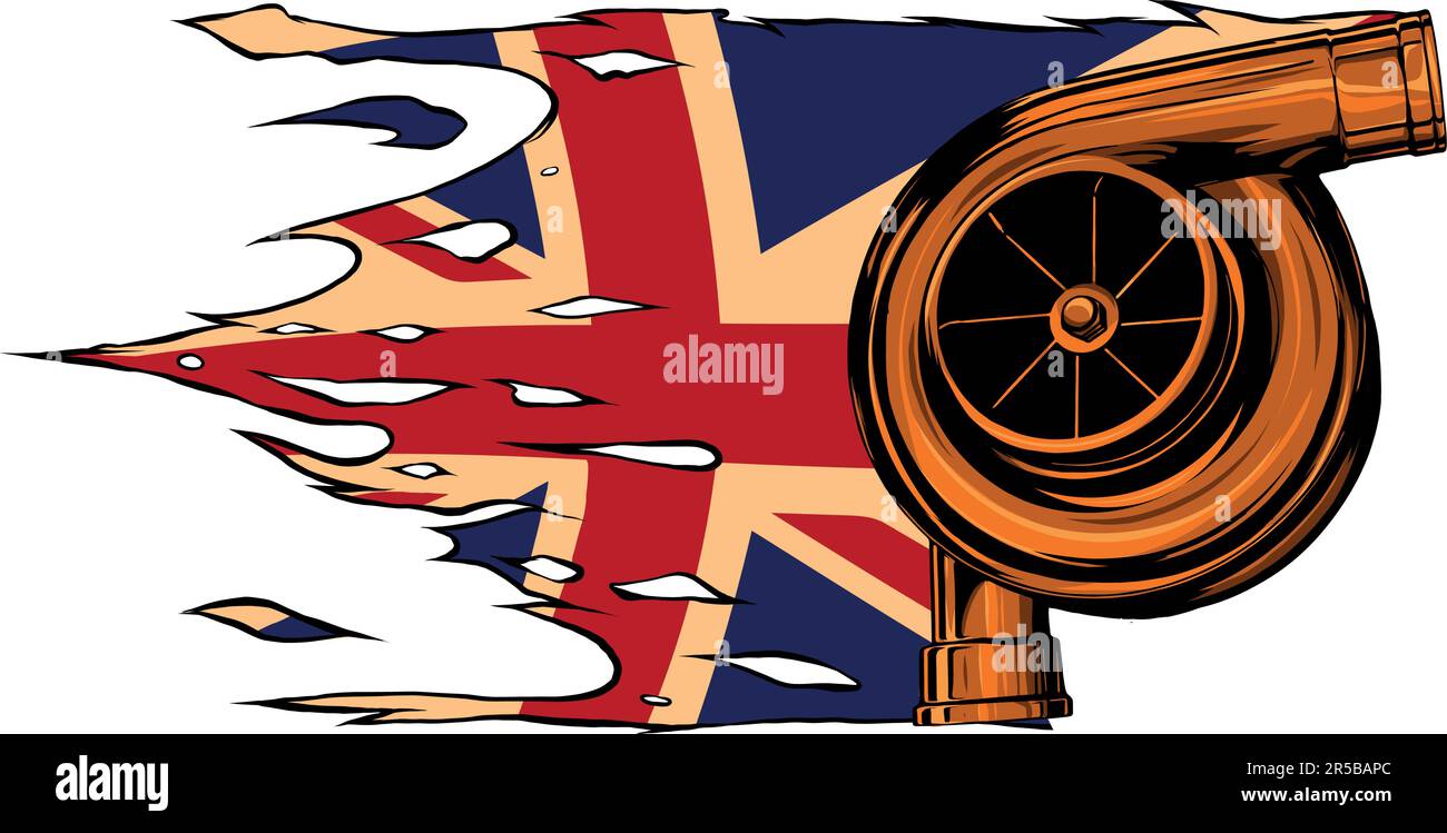illustration du turbocompresseur de voiture avec drapeau d'amulette Illustration de Vecteur