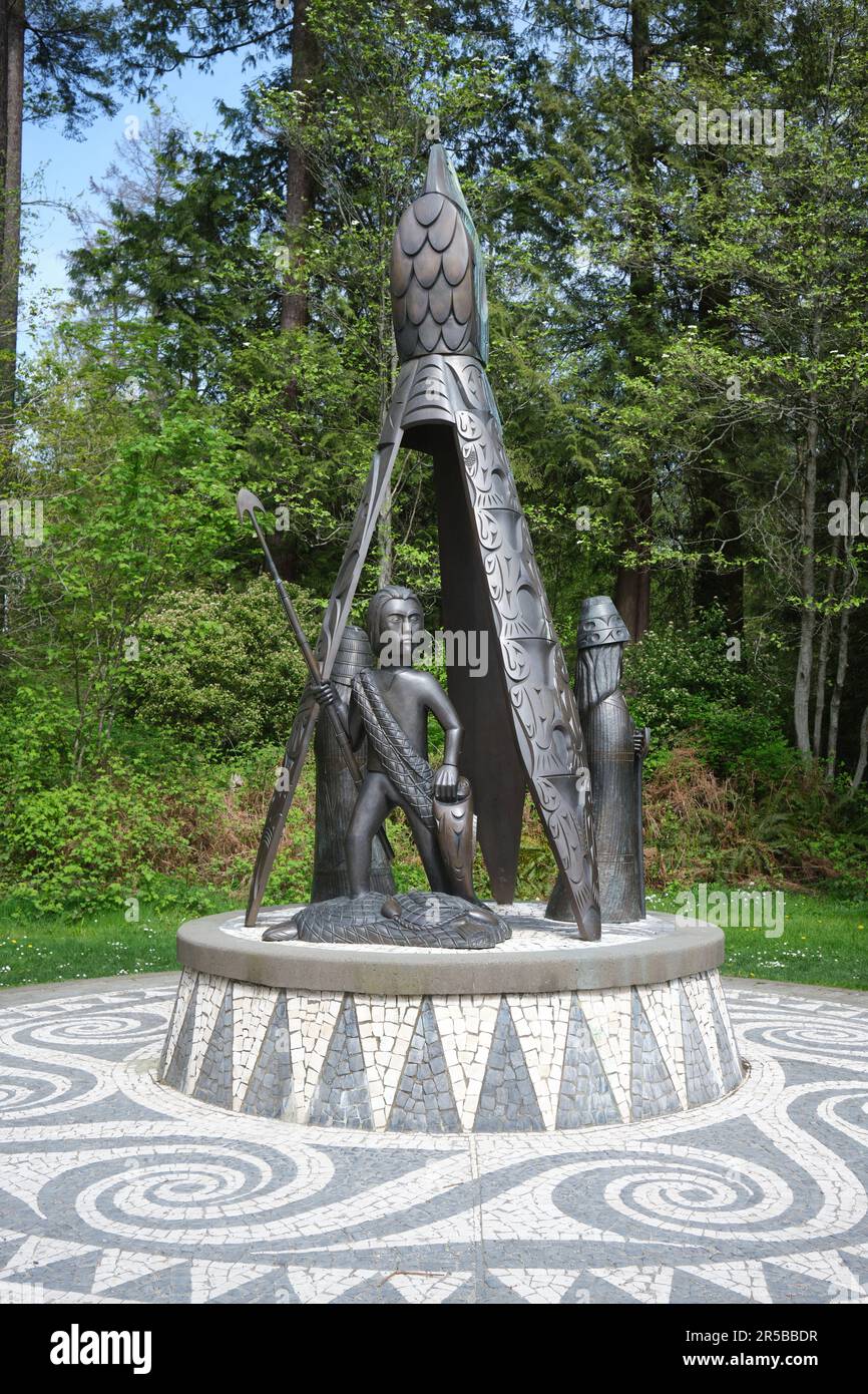 Sculpture de terre à terre dans le parc Stanley, Vancouver (Colombie-Britannique), Canada Banque D'Images