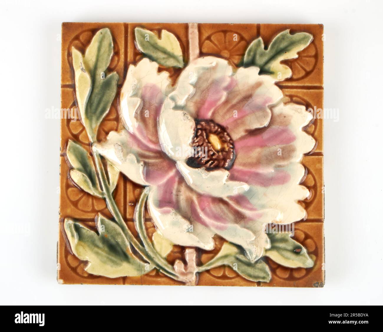 Antique 1880-90s parabole victorienne de Minton de la tuile biblique de Sower Banque D'Images