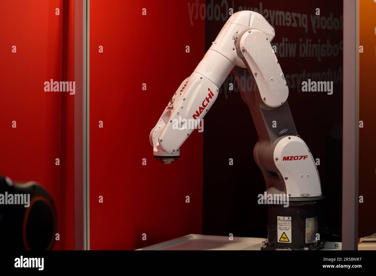 Robot industriel automatique, EXPO haute technologie, ITM Industry Europe. Banque D'Images