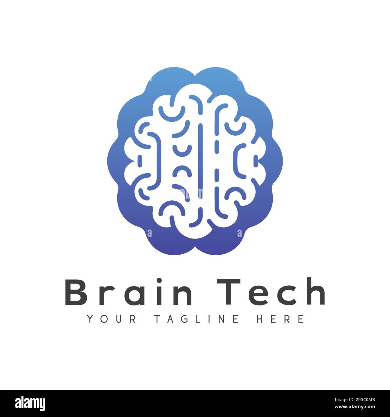 Modern Brain Tech logo Design IT Cyberspace Technology logotype Illustration de Vecteur