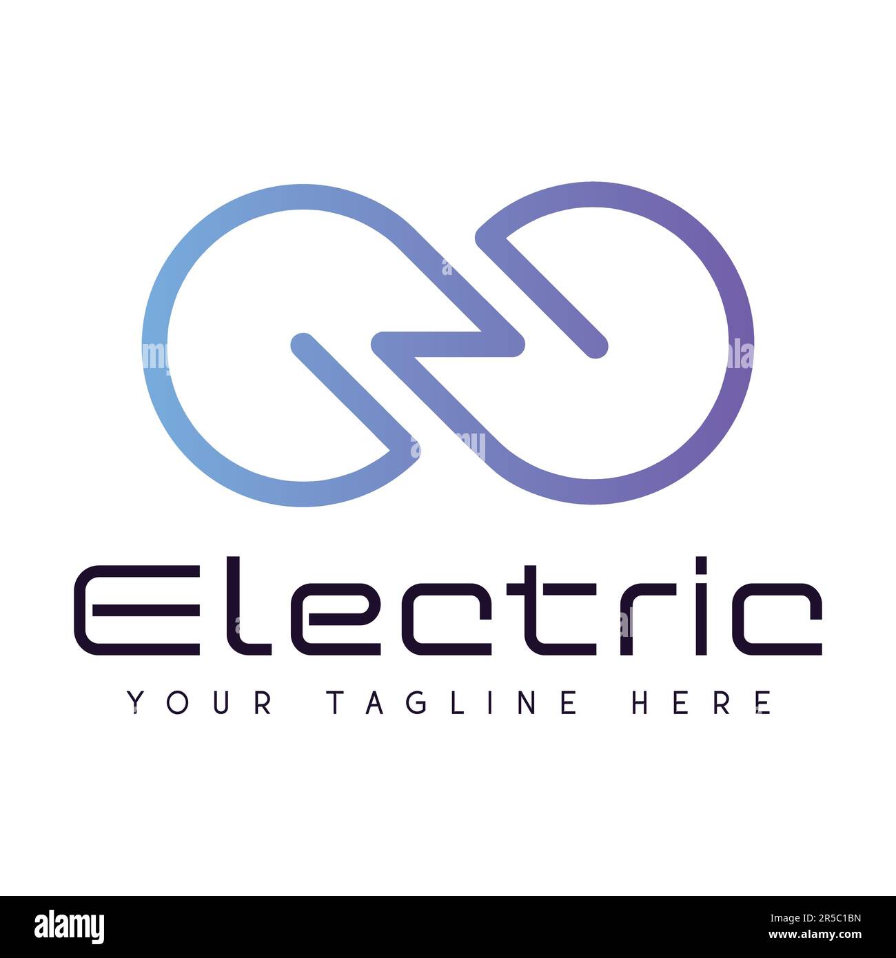 Electric Infinity logo Design charge logotype Super Power Illustration de Vecteur