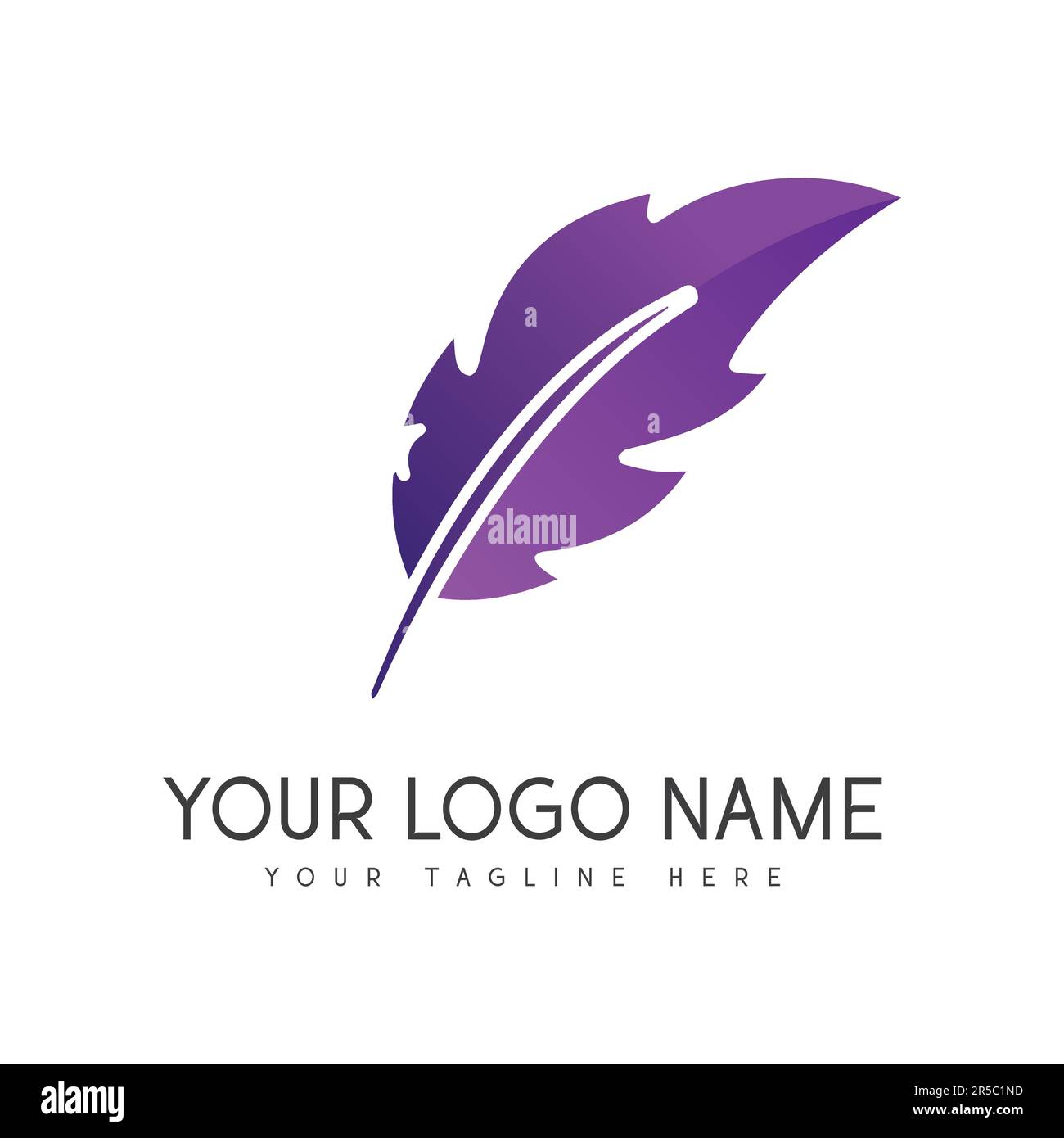 Plume logo Design écriture logotype Illustration de Vecteur
