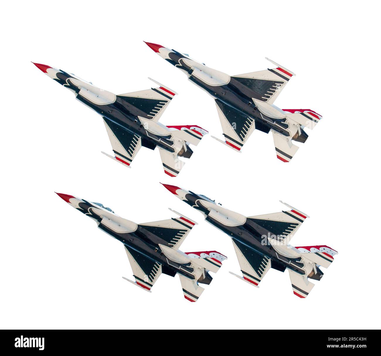Wantagh, New York, Etats-Unis - 26 mai 2023 : équipe de démonstration Thunderbird de la United States Air Force effectuant la formationdu diamant dans un spectacle aérien au-dessus de Jones Banque D'Images