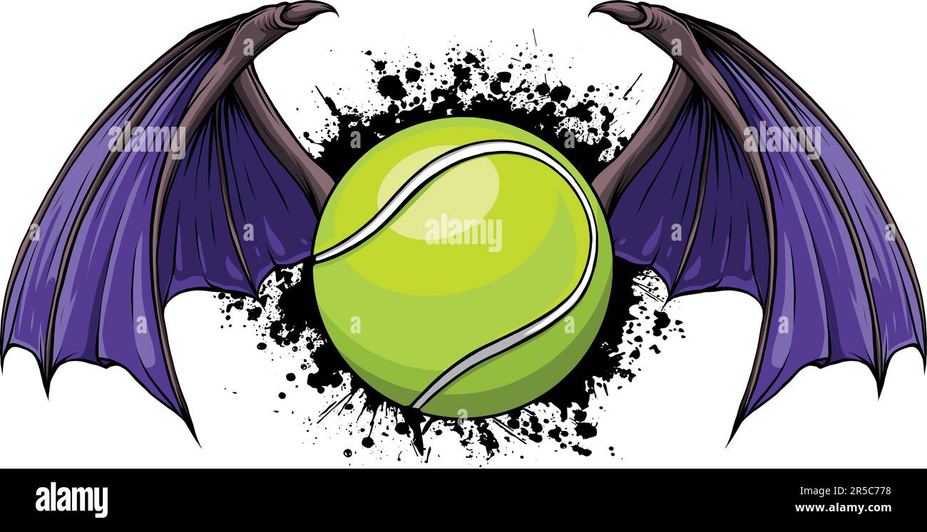 Illustration vectorielle d'une balle de tennis avec ailes Illustration de Vecteur