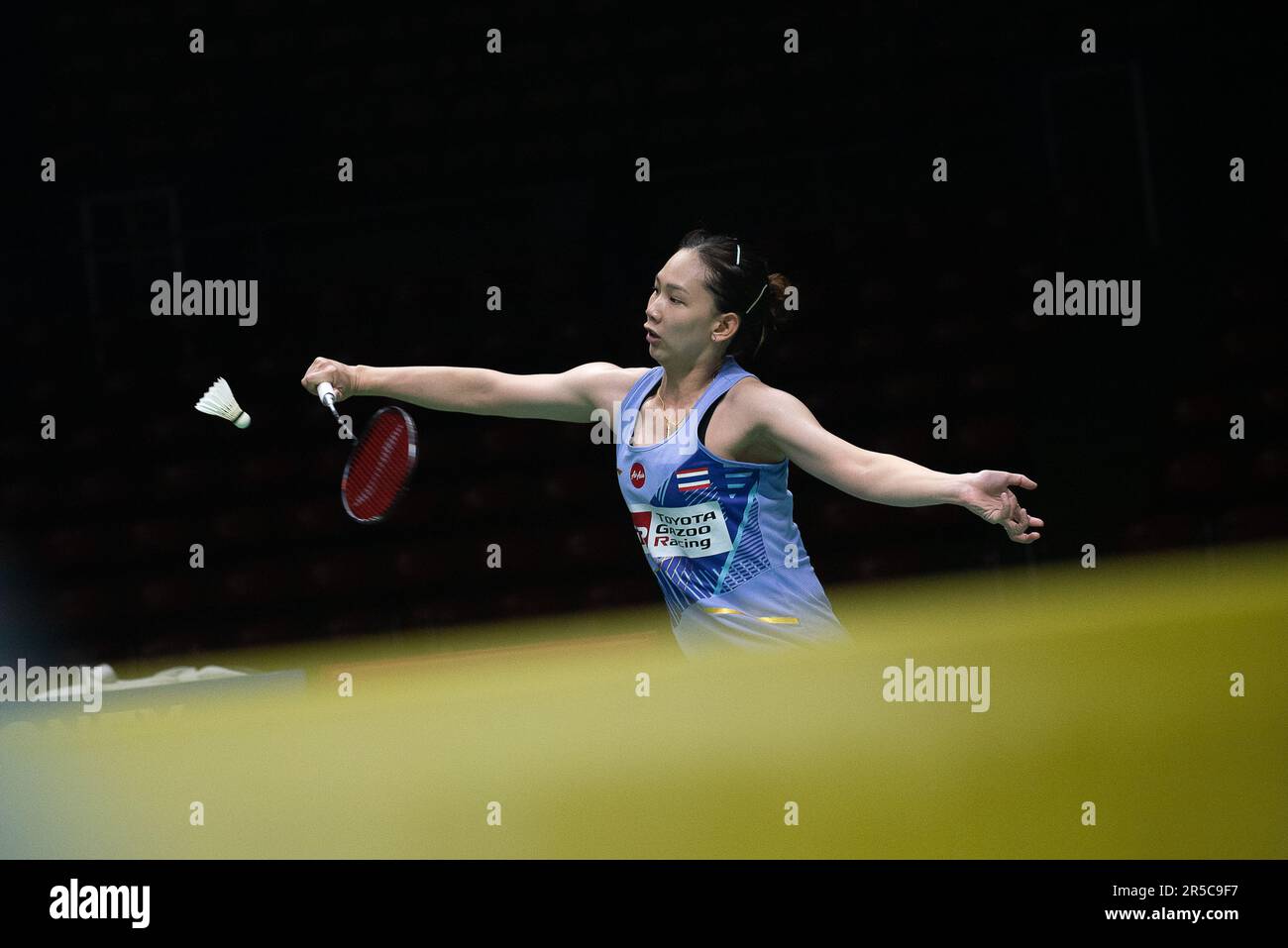 Bangkok, Thaïlande. 02nd juin 2023. Pornpawee Chochuwong de Thaïlande joue contre lui Bing Jiao de Chine pendant le single des femmes de Badminton dans la Thaïlande Open 2023 au stade intérieur de Huamark. Il Bing Jiao a gagné Pornpawee Chochuwong 2:0 (21:10, 21:19). Crédit : SOPA Images Limited/Alamy Live News Banque D'Images