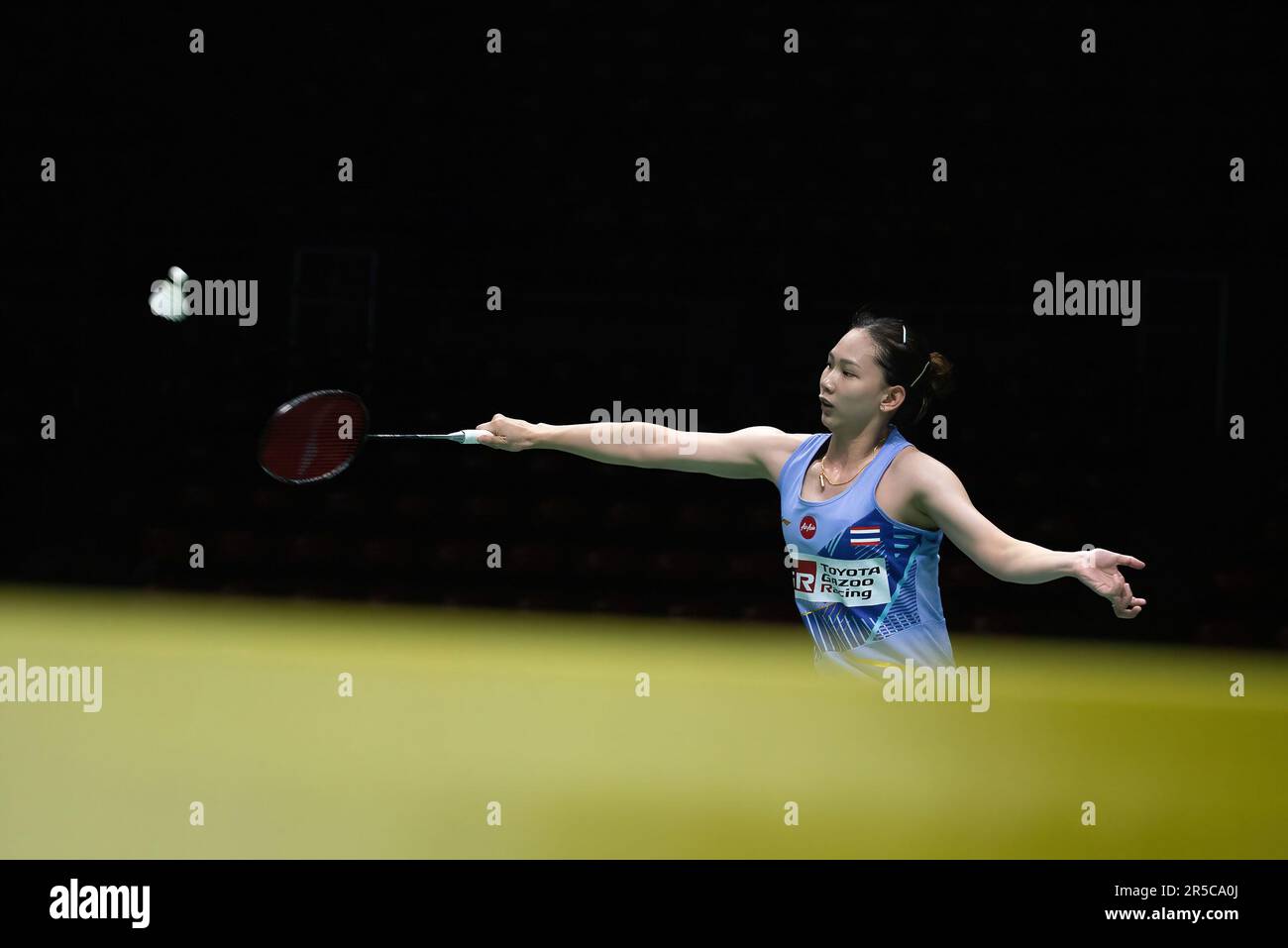 Bangkok, Thaïlande. 02nd juin 2023. Pornpawee Chochuwong de Thaïlande joue contre lui Bing Jiao de Chine pendant le single de Badminton Womenís en Thaïlande Open 2023 au stade intérieur de Huamark. Il Bing Jiao a gagné Pornpawee Chochuwong 2:0 (21:10, 21:19). Crédit : SOPA Images Limited/Alamy Live News Banque D'Images