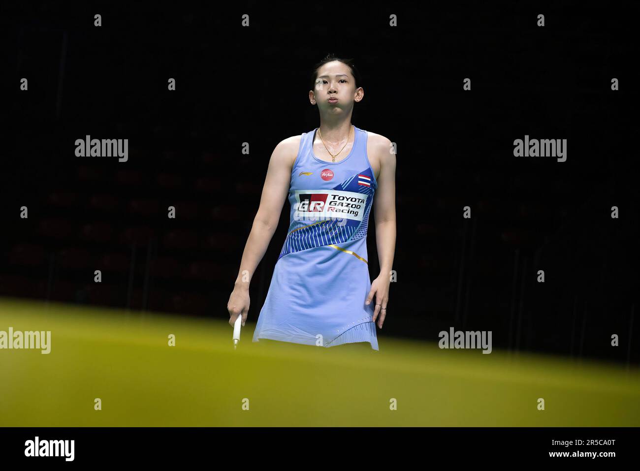Bangkok, Thaïlande. 02nd juin 2023. Pornpawee Chochuwong de Thaïlande joue contre lui Bing Jiao de Chine pendant le single de Badminton Womenís en Thaïlande Open 2023 au stade intérieur de Huamark. Il Bing Jiao a gagné Pornpawee Chochuwong 2:0 (21:10, 21:19). Crédit : SOPA Images Limited/Alamy Live News Banque D'Images