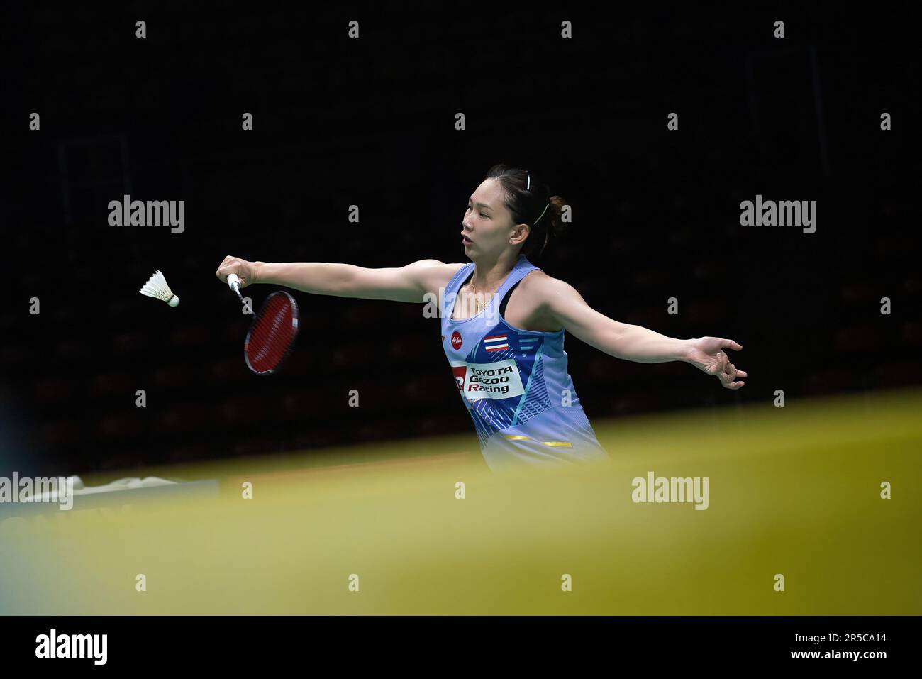 Bangkok, Thaïlande. 02nd juin 2023. Pornpawee Chochuwong de Thaïlande joue contre lui Bing Jiao de Chine pendant le single de Badminton Womenís en Thaïlande Open 2023 au stade intérieur de Huamark. Il Bing Jiao a gagné Pornpawee Chochuwong 2:0 (21:10, 21:19). Crédit : SOPA Images Limited/Alamy Live News Banque D'Images