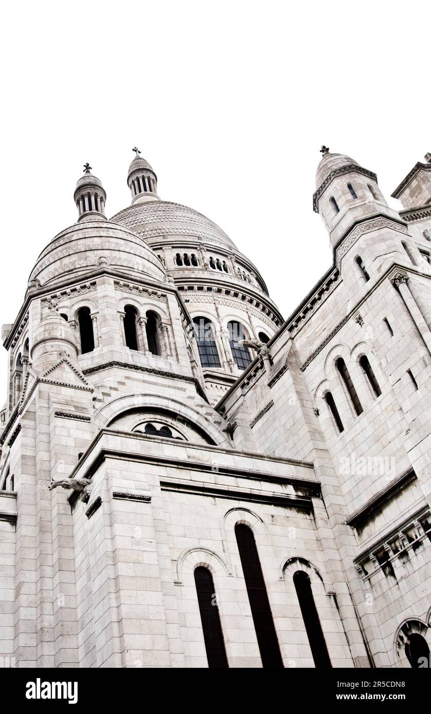 Détail de la basilique du Sacré-cœur de Paris, communément connue sous le nom de basilique du Sacré-cœur de Paris, dédiée au Sacré-cœur de Jésus, à Paris, France Banque D'Images